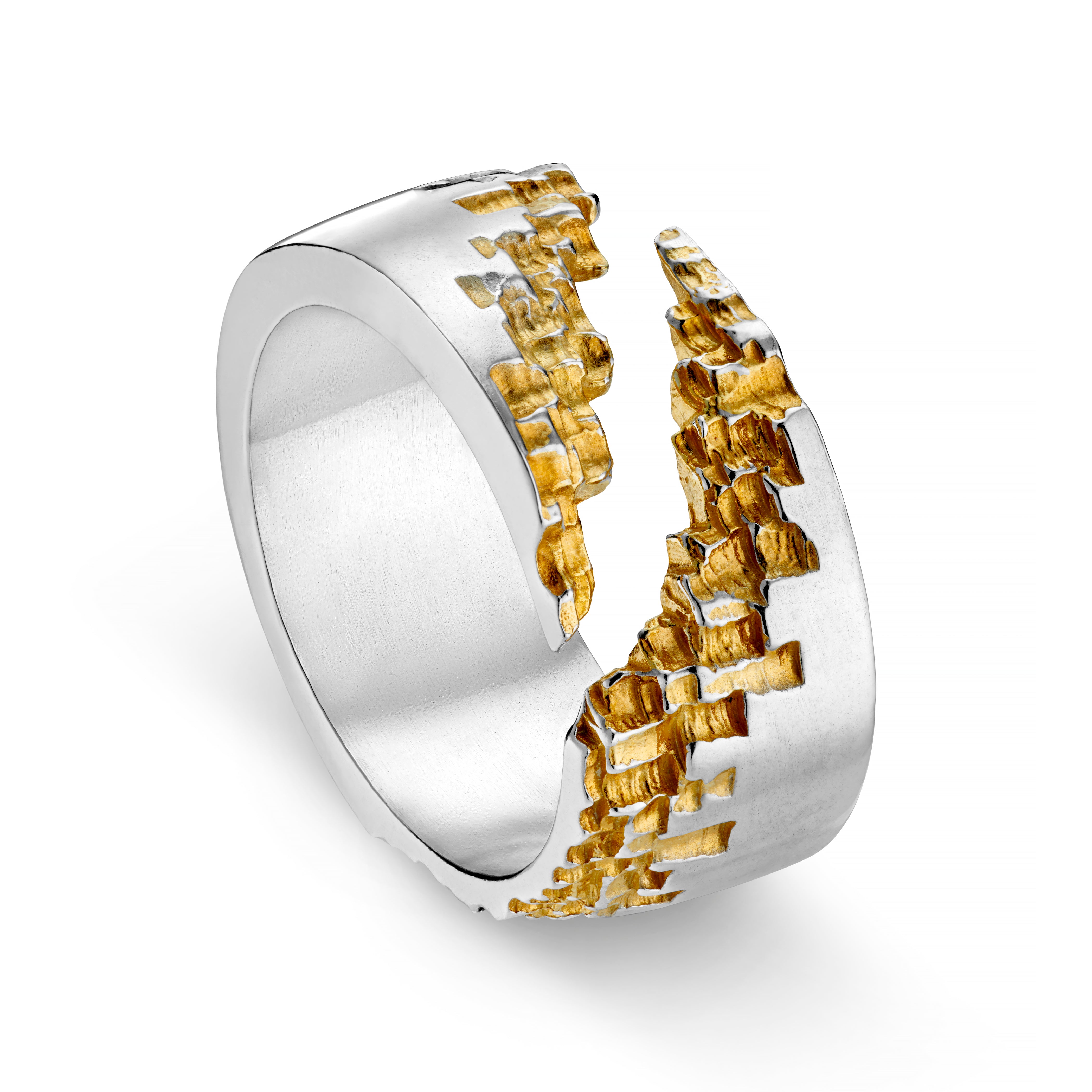 Luna Silver 10mm Diagonal Cut Ring