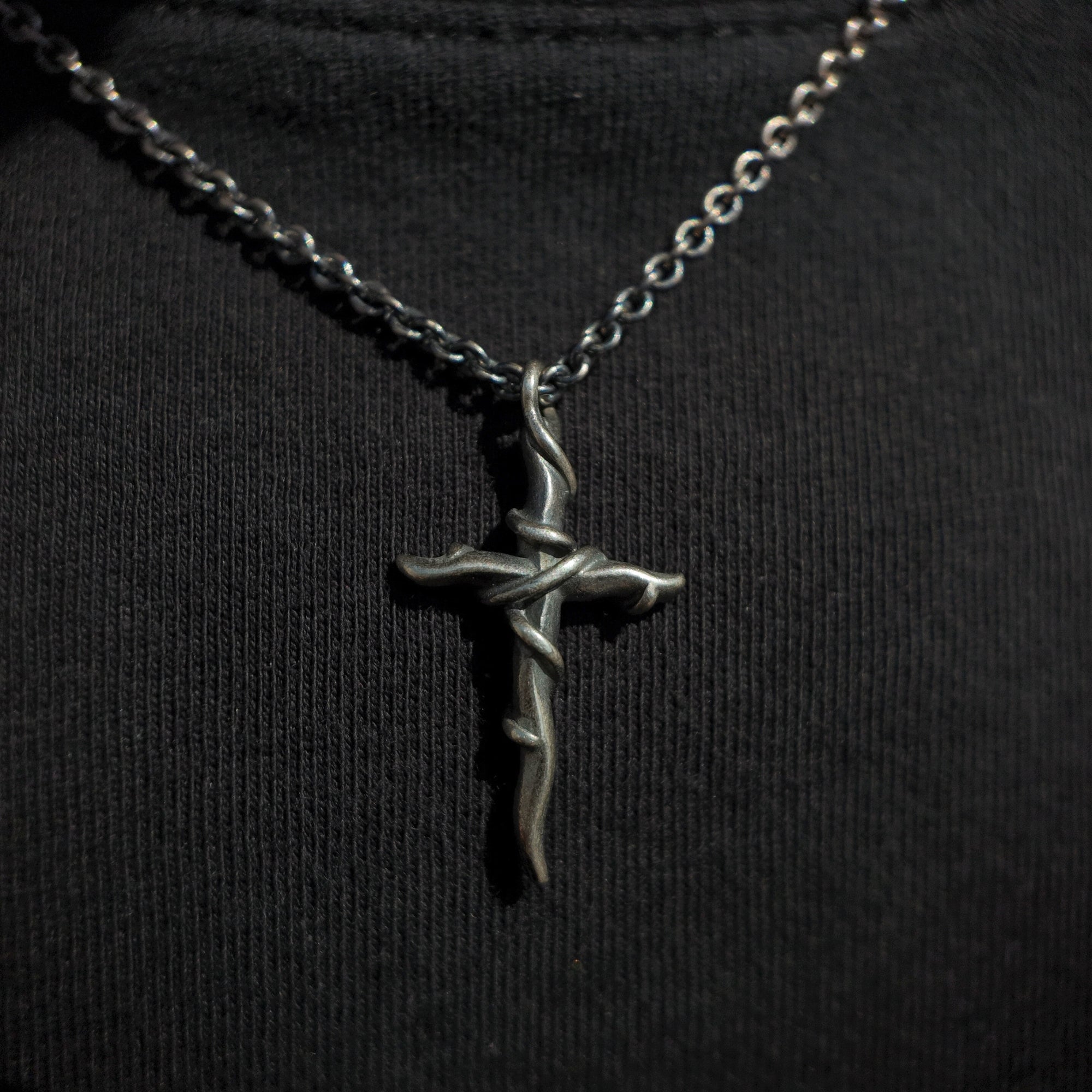 Entwine Silver Small Cross Necklace