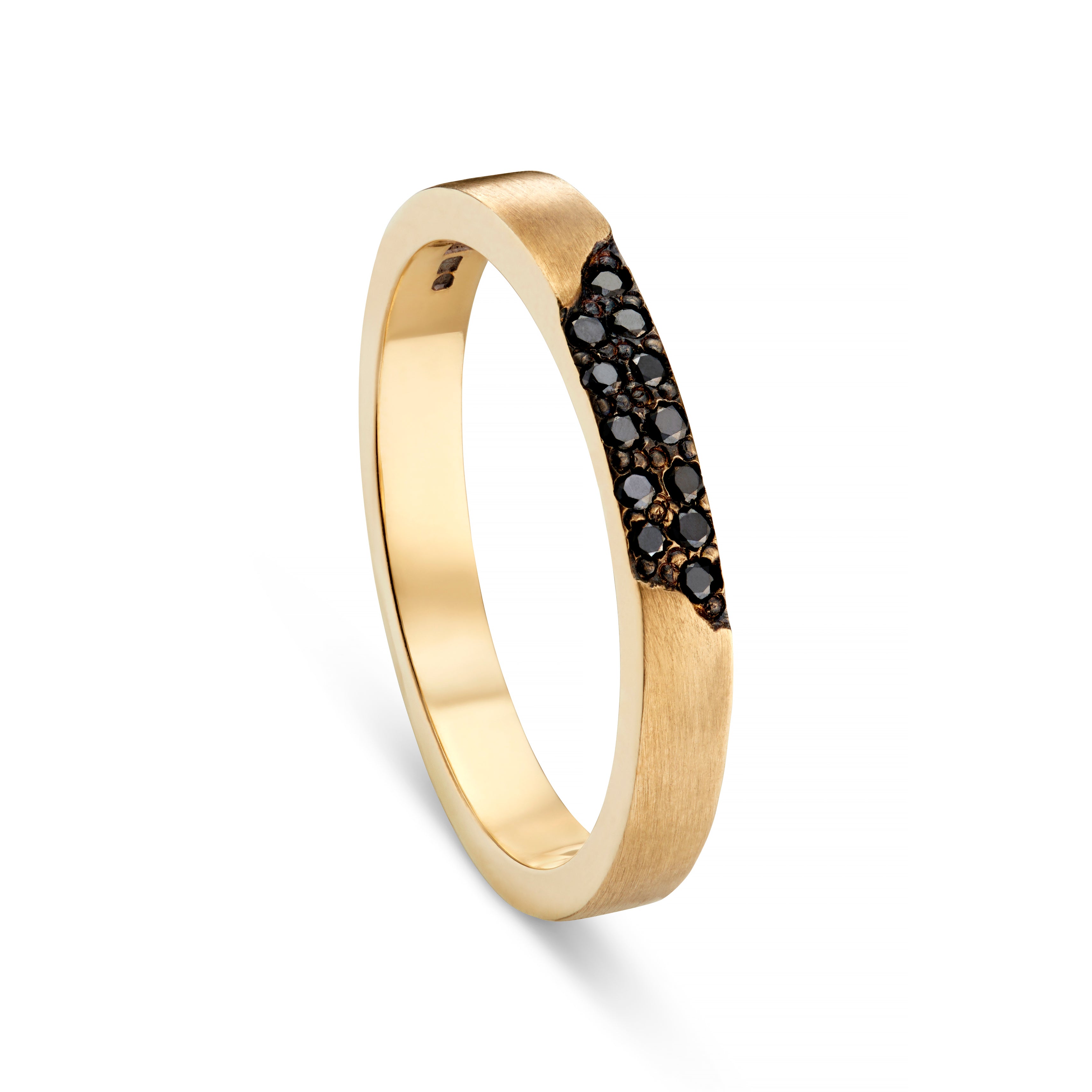 Blitz 18ct Gold 3mm Black Diamond Ring