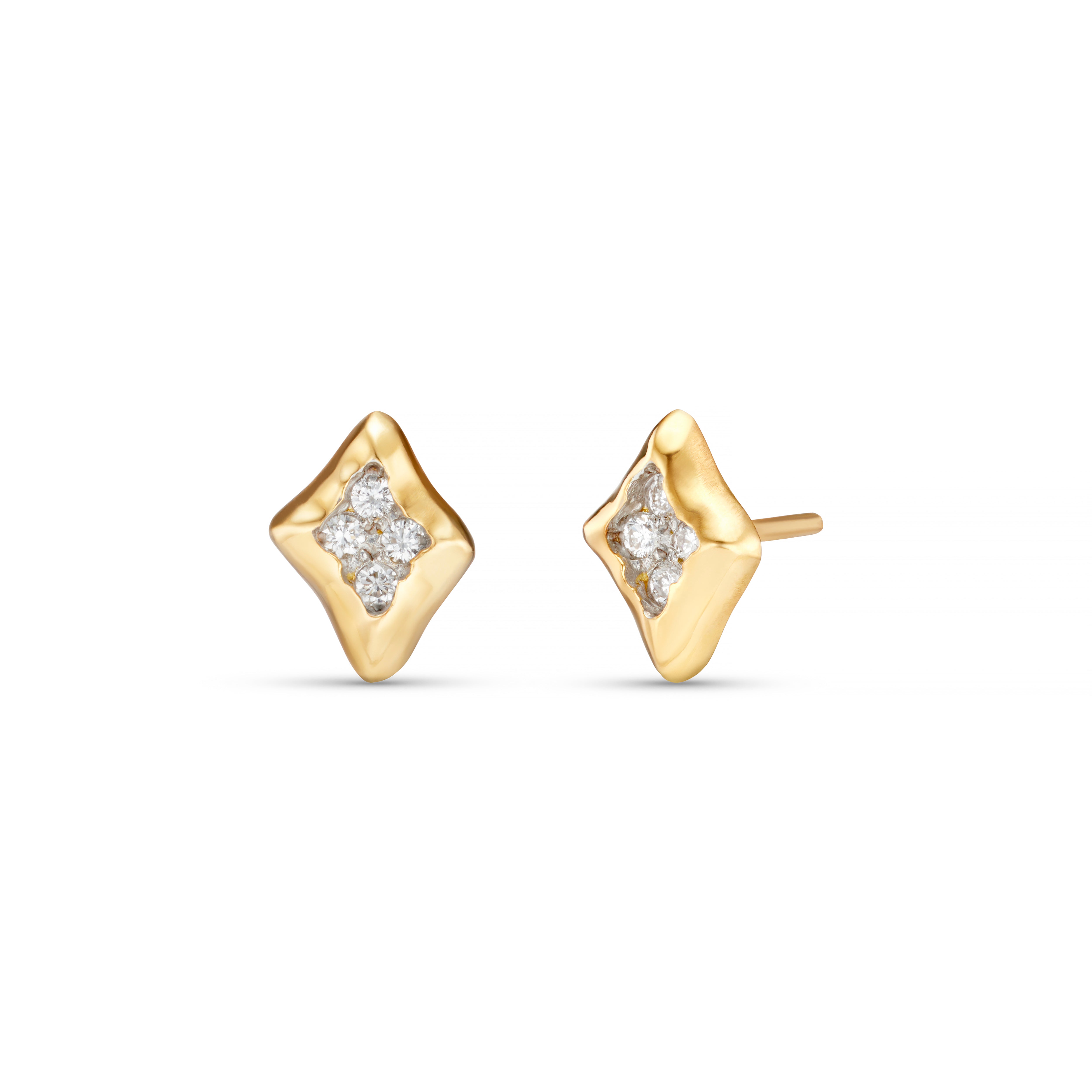 Triffid 18ct Gold Diamond Ear Studs