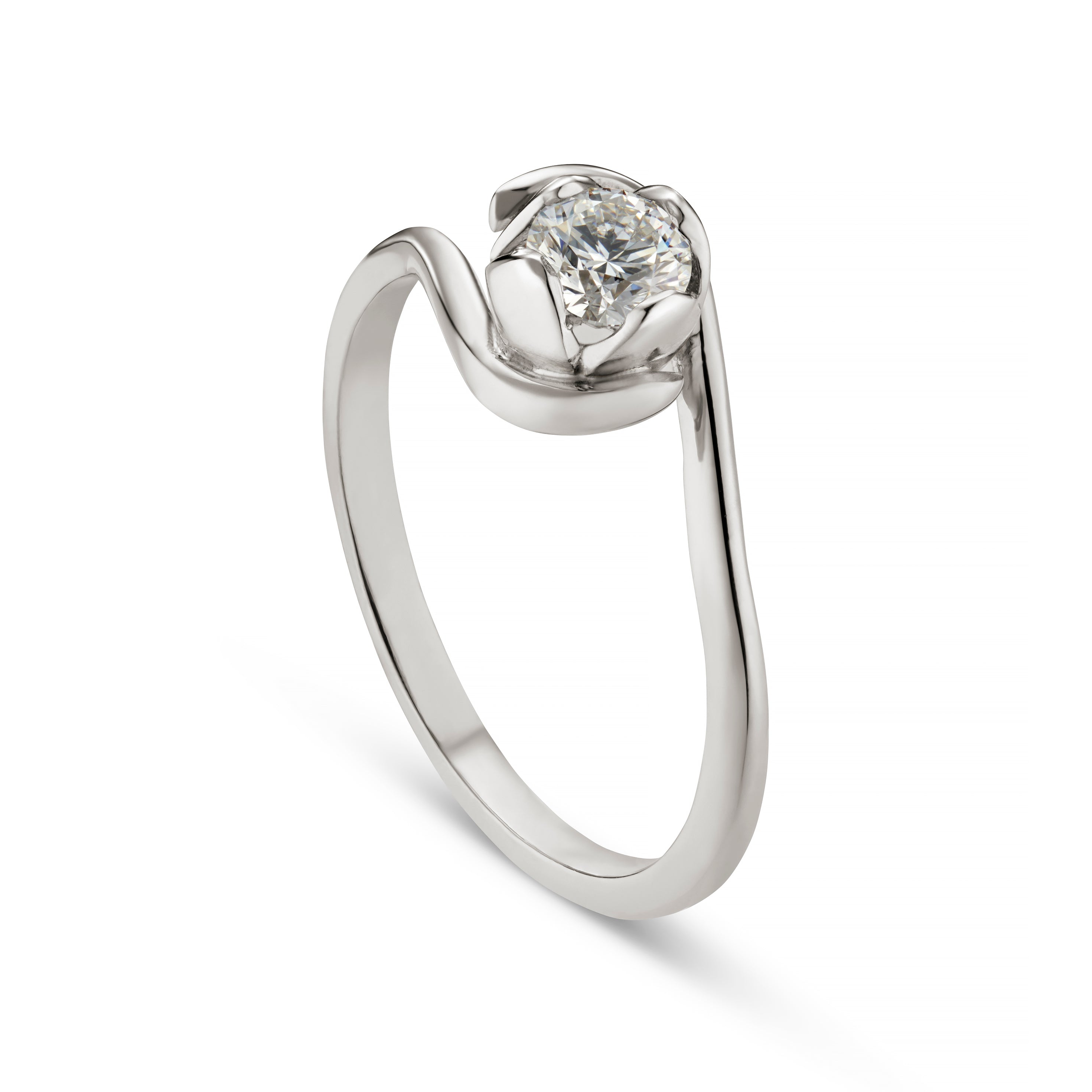 Tulip 18ct Gold Solitaire With 0.50pt Diamond
