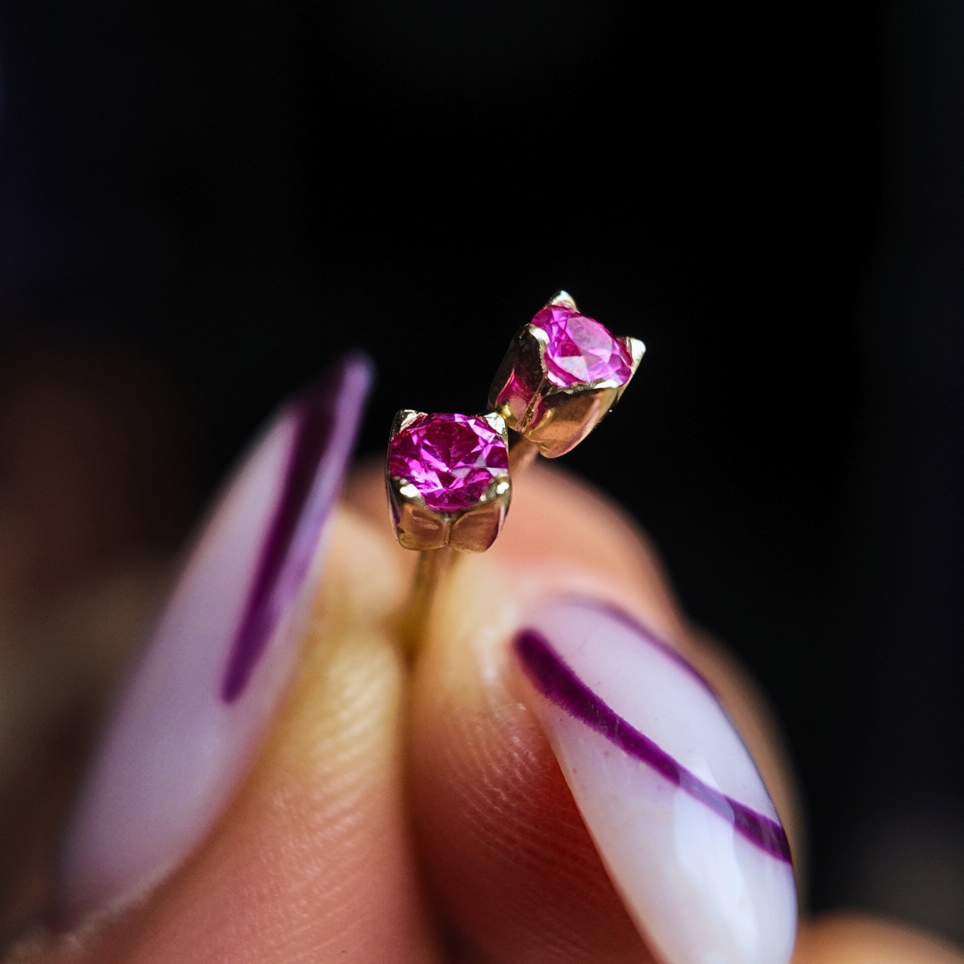Tulip 18ct Gold Pink Sapphire Earrings