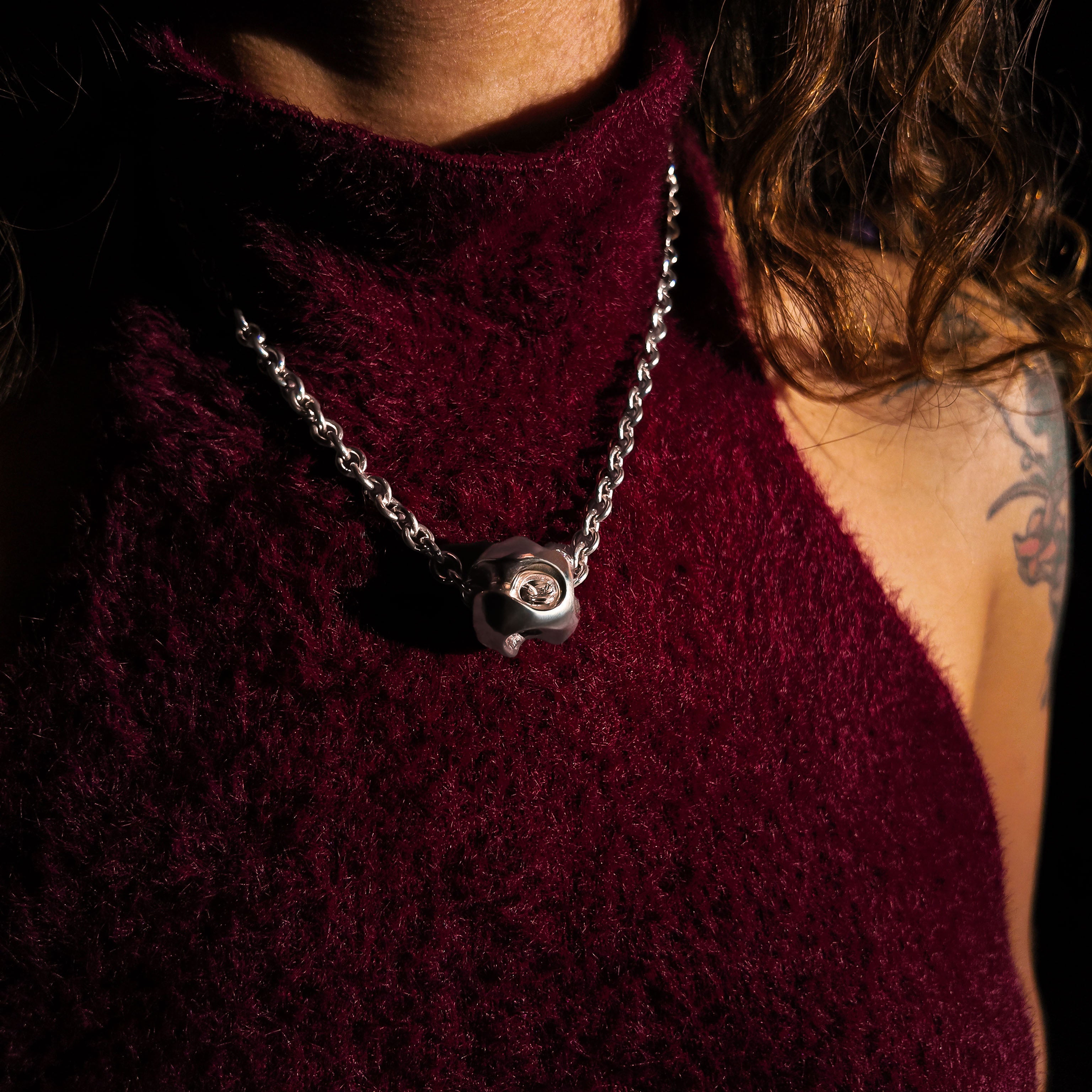Abstract Silver Ball Necklace