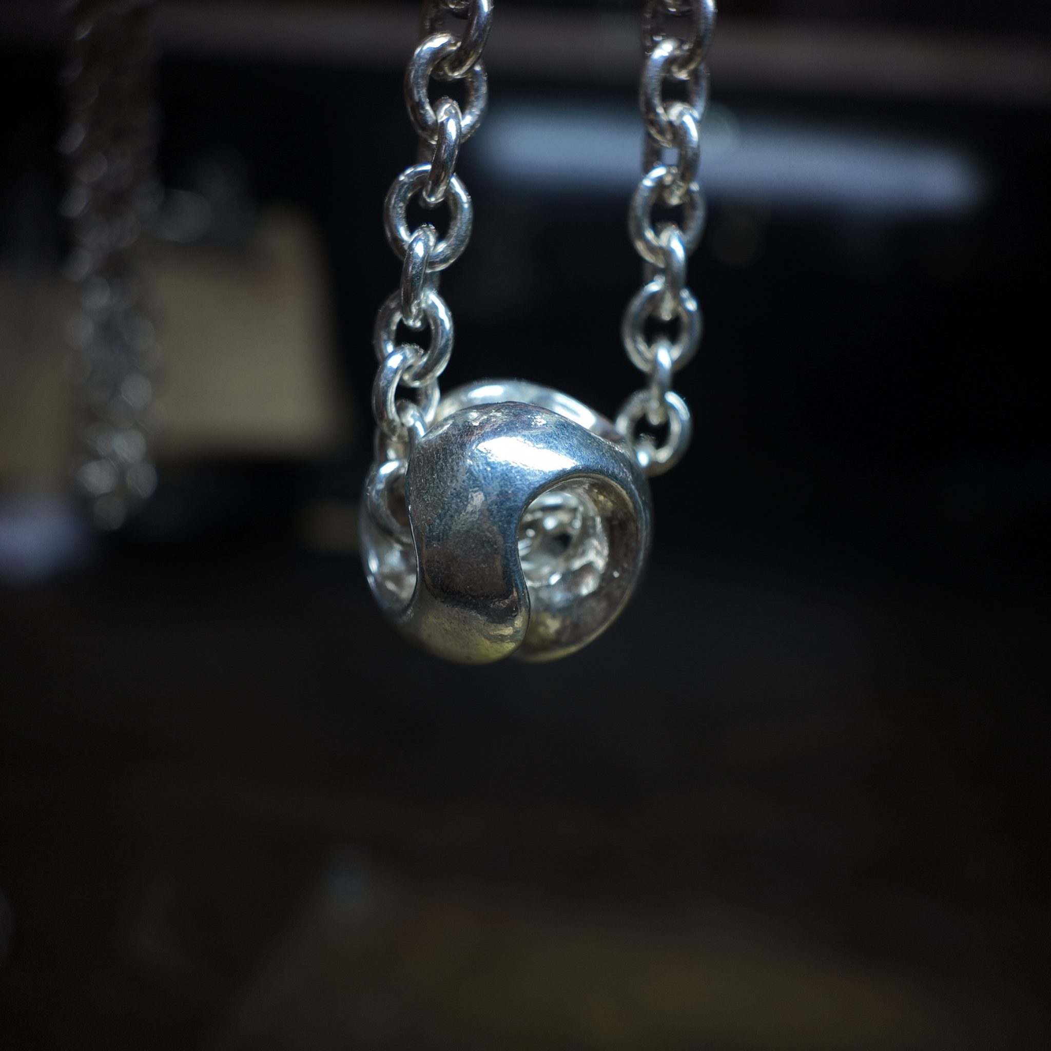 Abstract Silver Ball Necklace