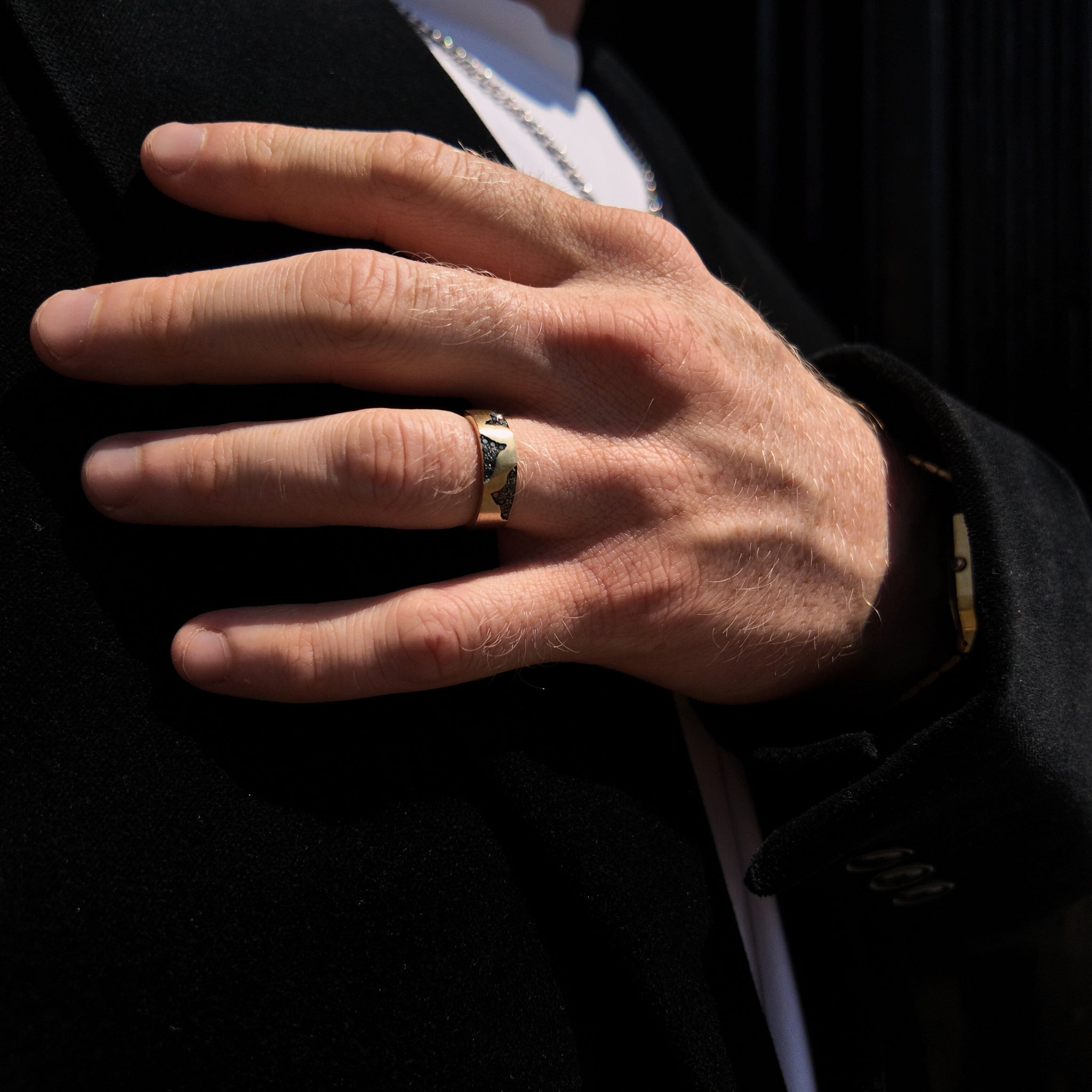 Blitz 18ct Gold 6mm Black Diamond Ring