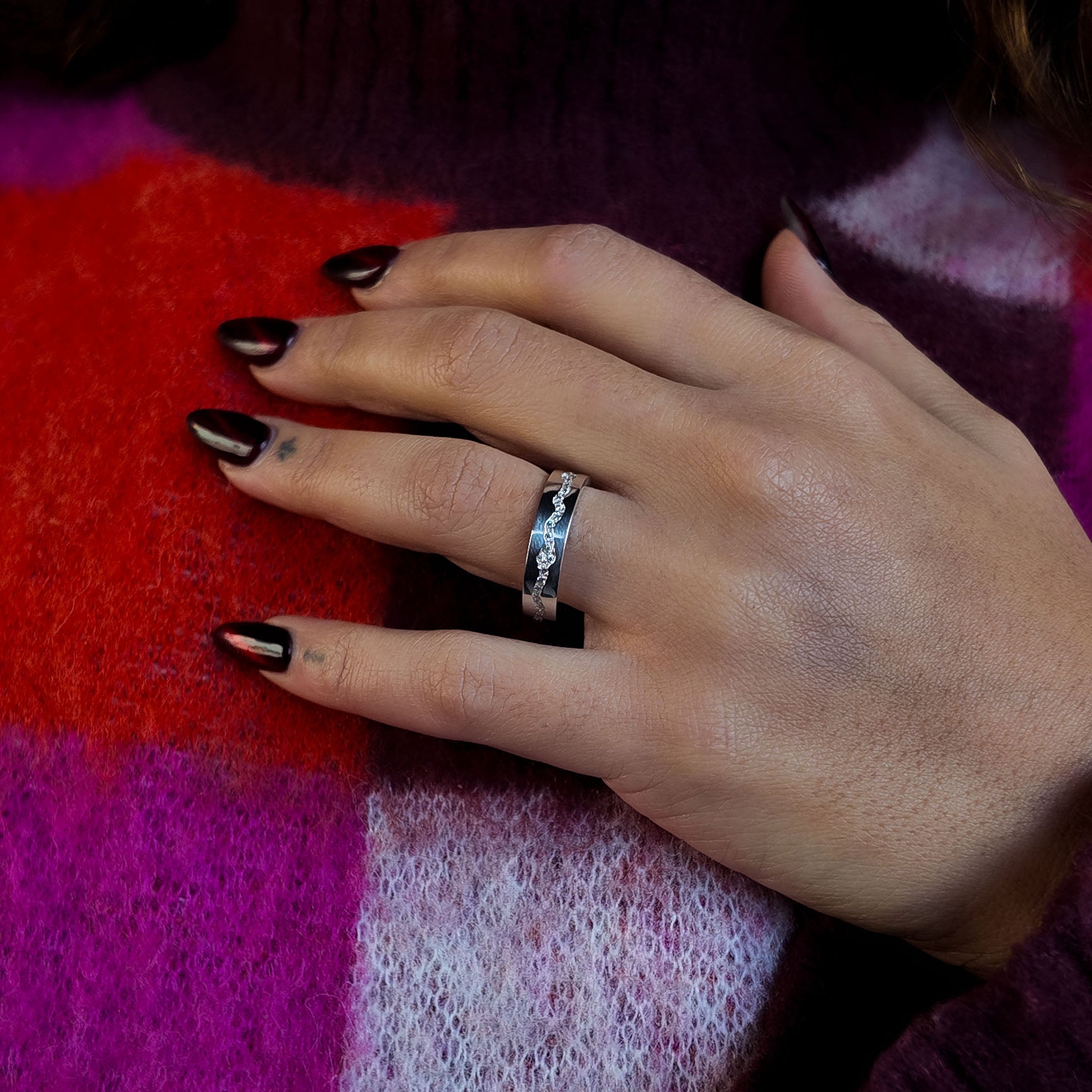 Blitz Platinum Pulse 6mm Diamond Ring