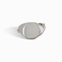 Carved small silver Signet Ring