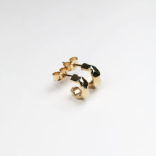 Carved 9ct Gold Tiny Hoops