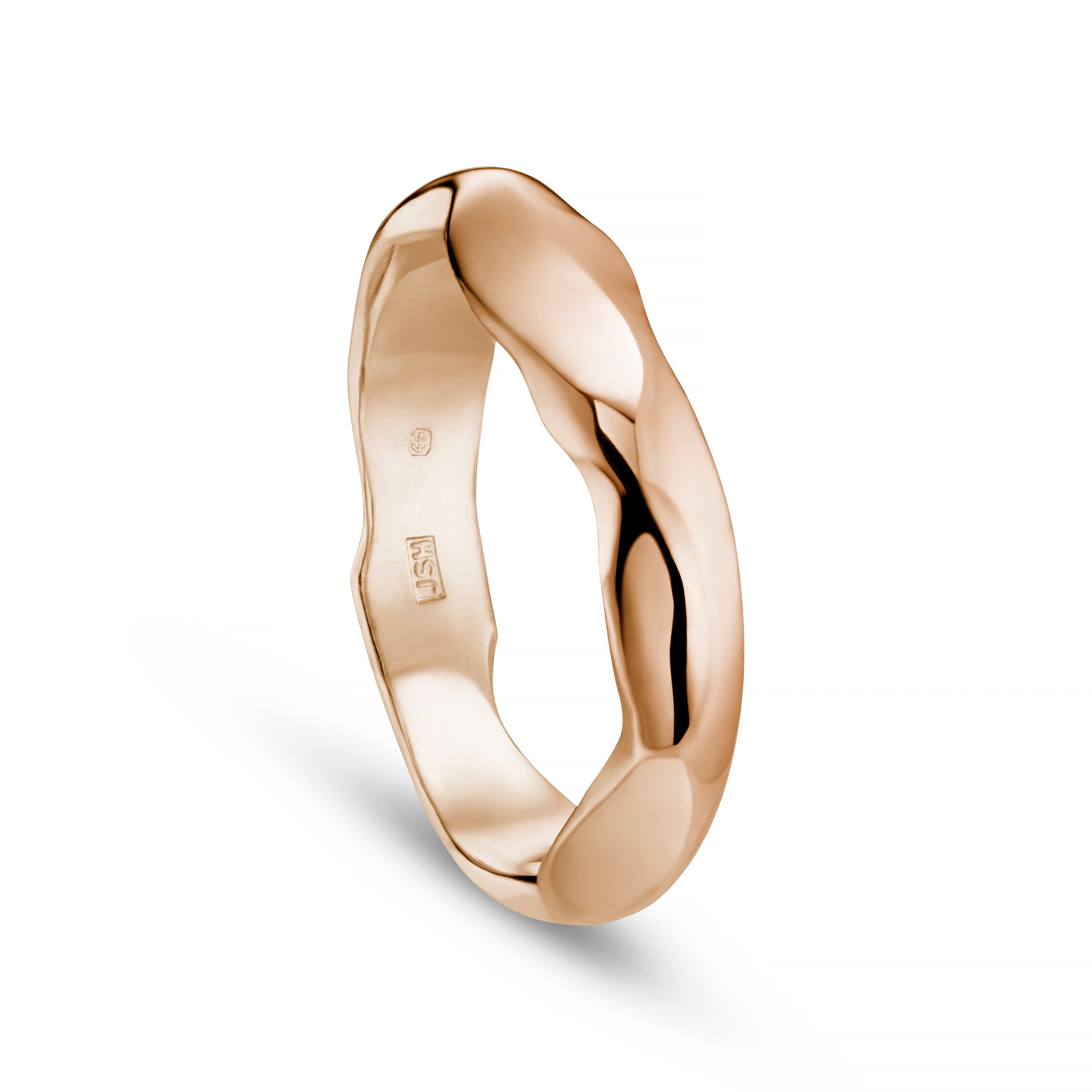 Carved Rose Gold 4mm Ring