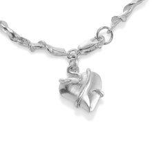 Entwine Silver Link Bracelet with Heart Charm