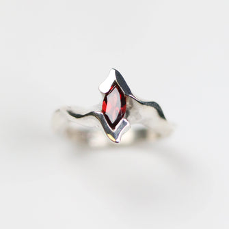 Electra Silver Ring with Marquise Garnet