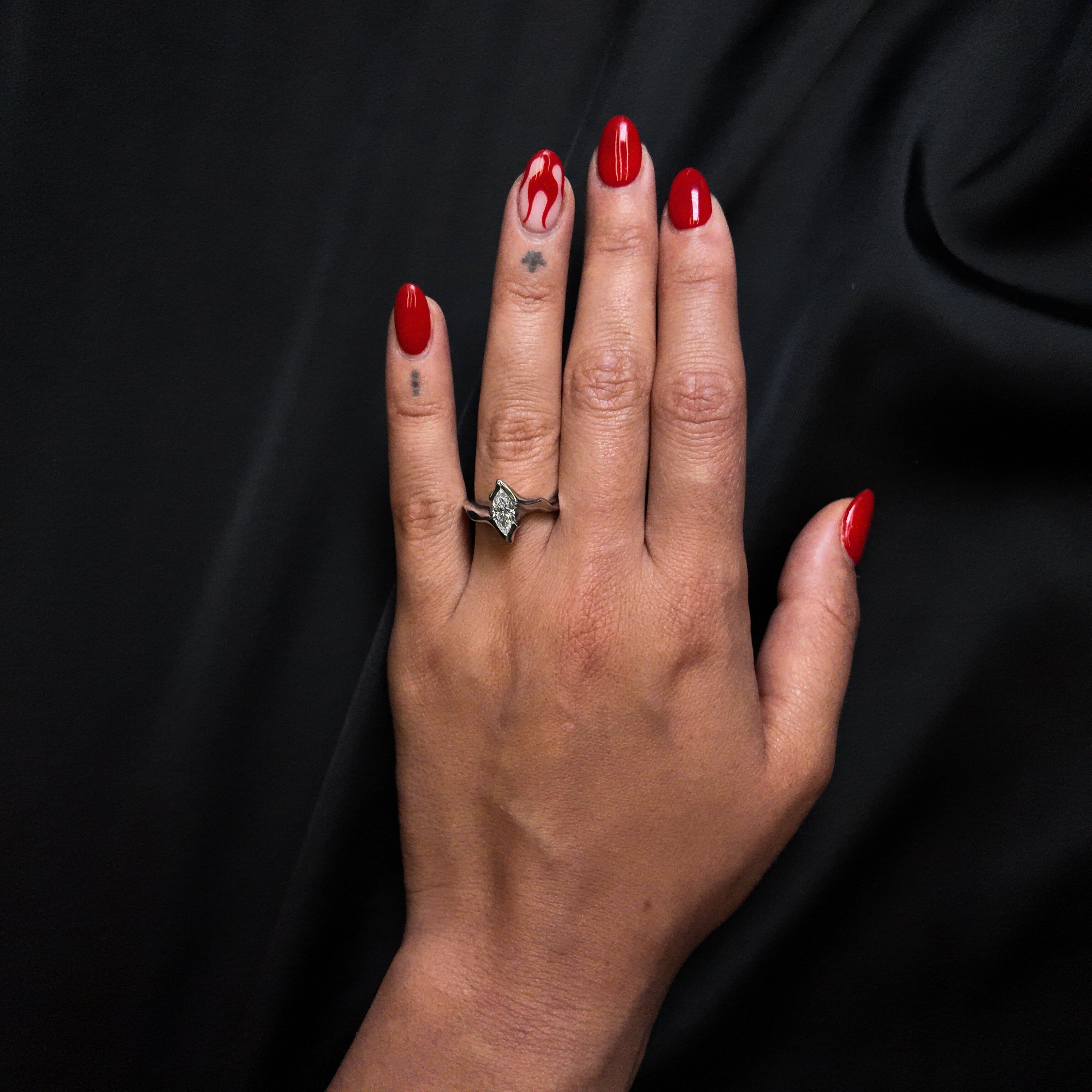 Electra Silver Marquise Gemstone Ring