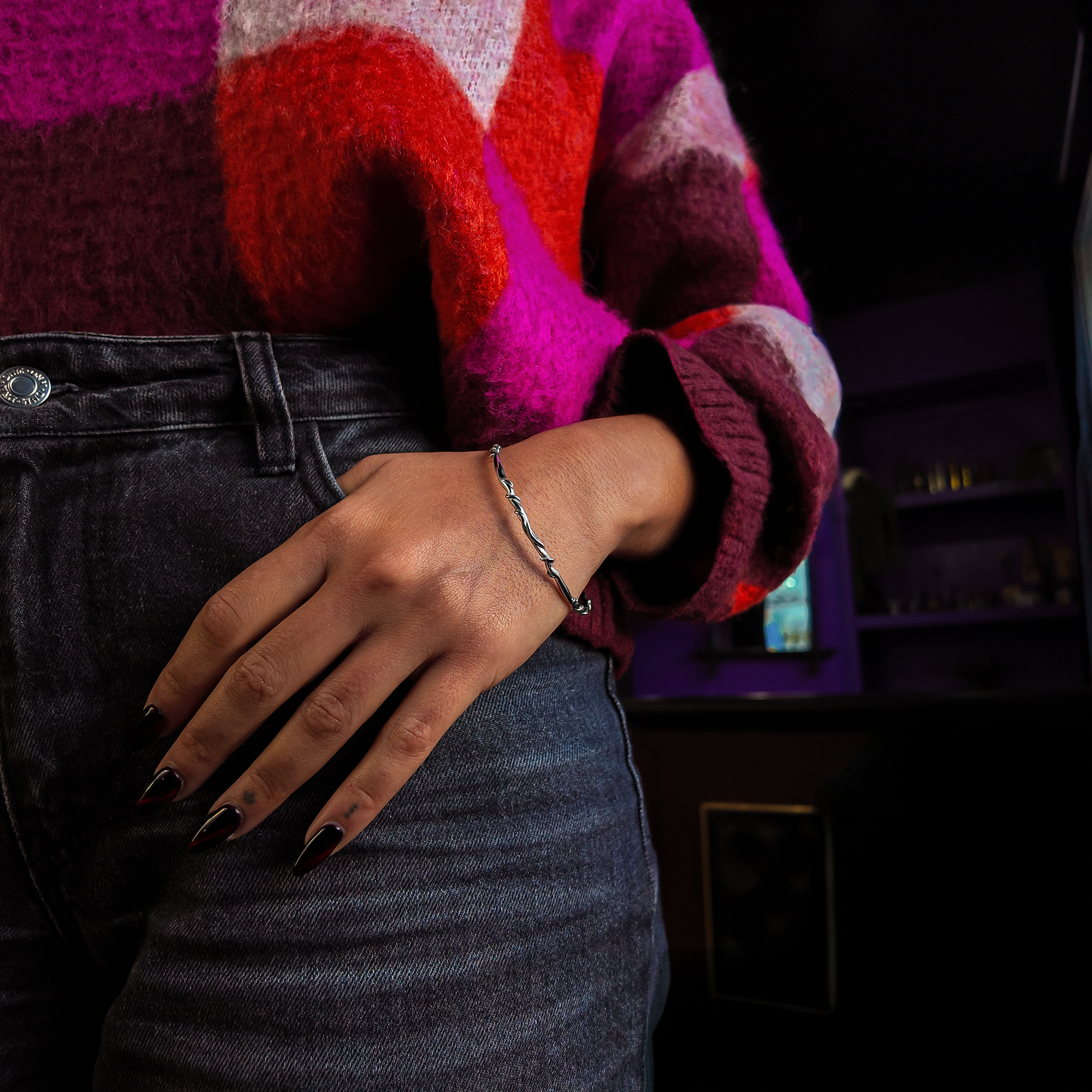 Entwine Silver Bangle