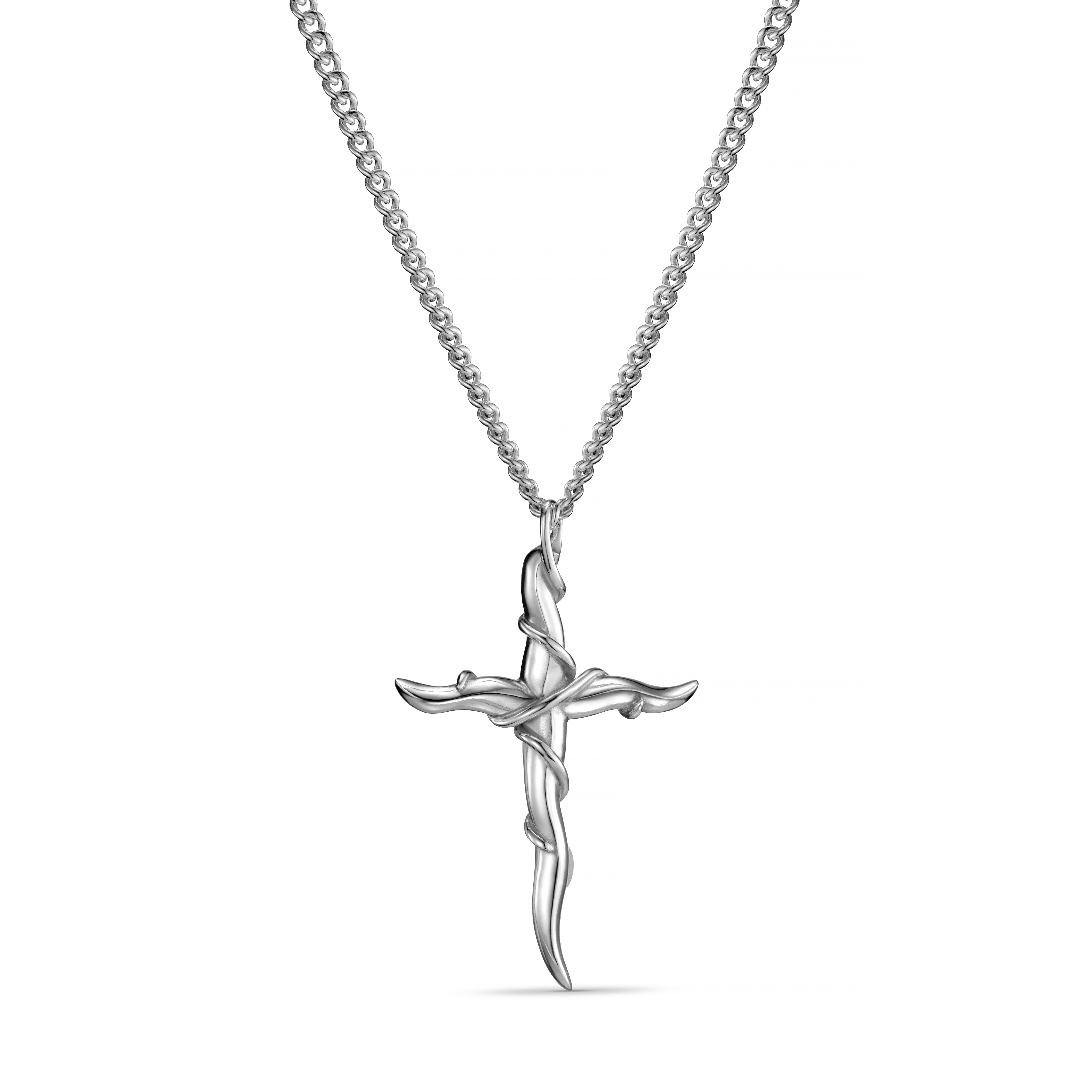 Entwine Silver Large Cross Necklace