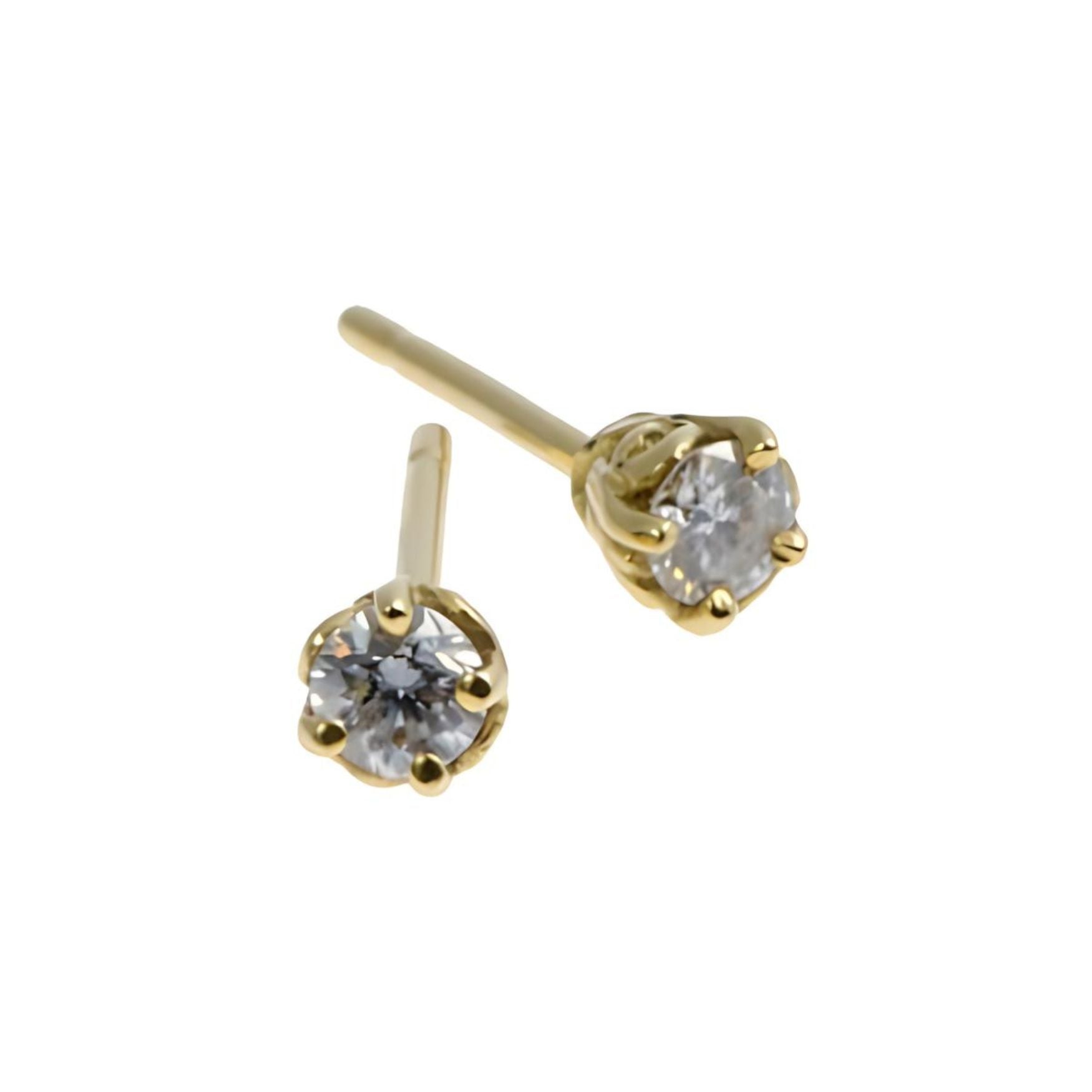 18ct yellow gold diamond studs - Entwine collection