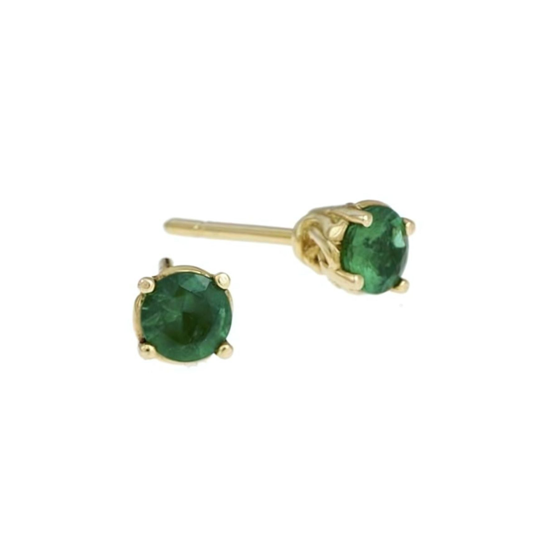 18ct gold emerald studs - Entwine collection