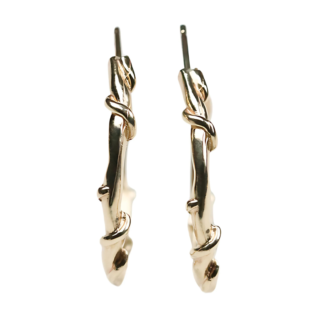 Entwine 9ct Gold Medium Hoops