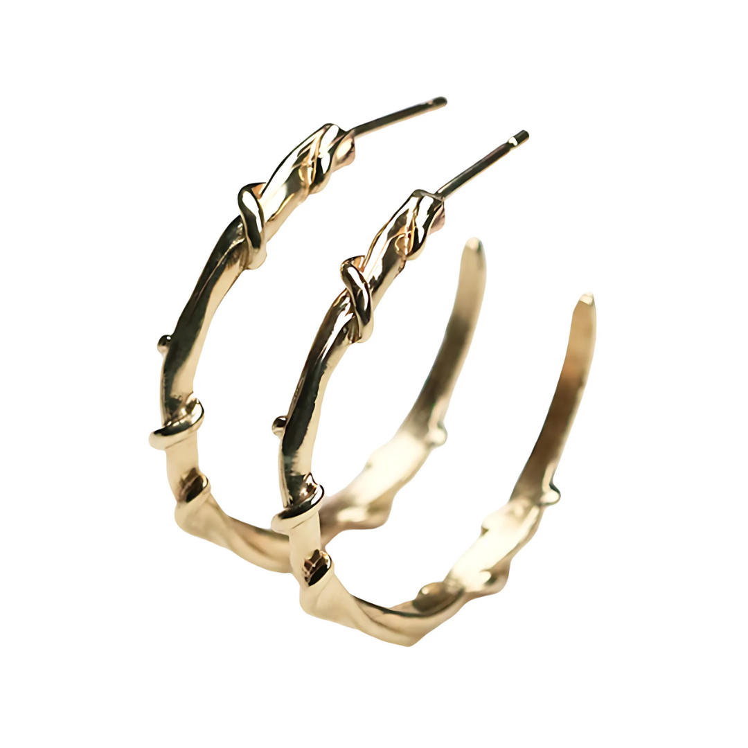 Entwine 9ct Gold Medium Hoops