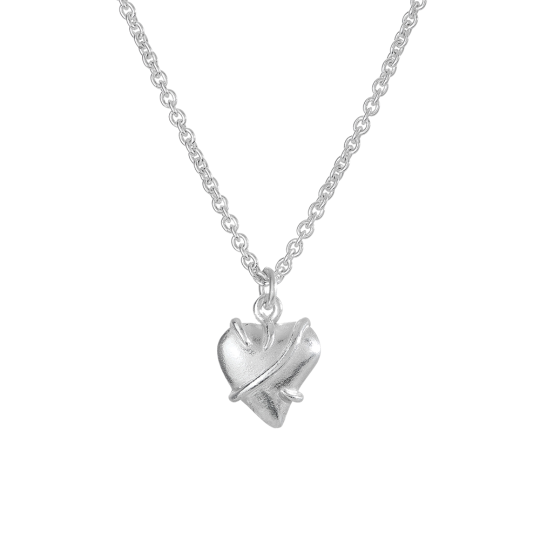 Entwine Silver Heart Charm Necklace