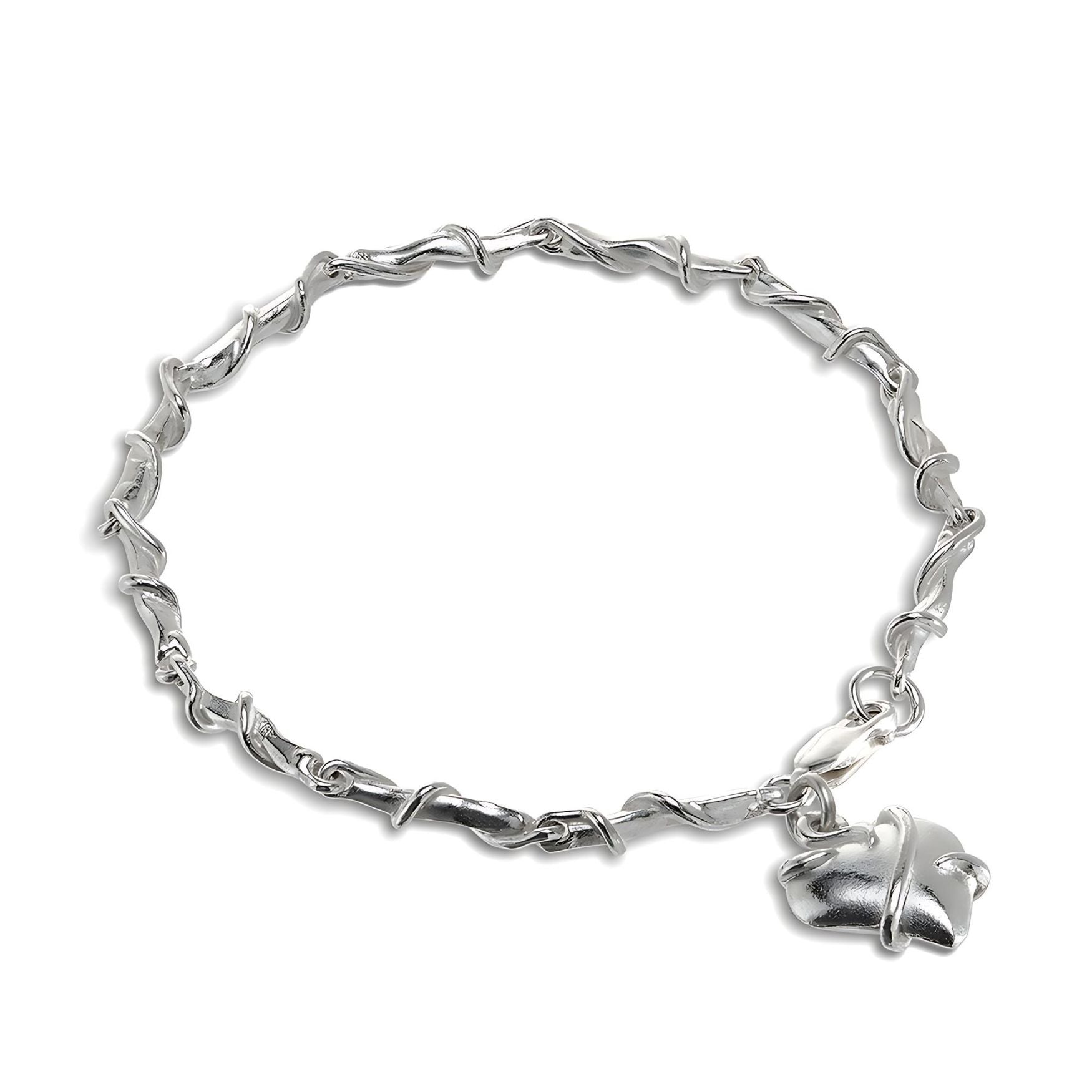 Entwine silver heart bracelet