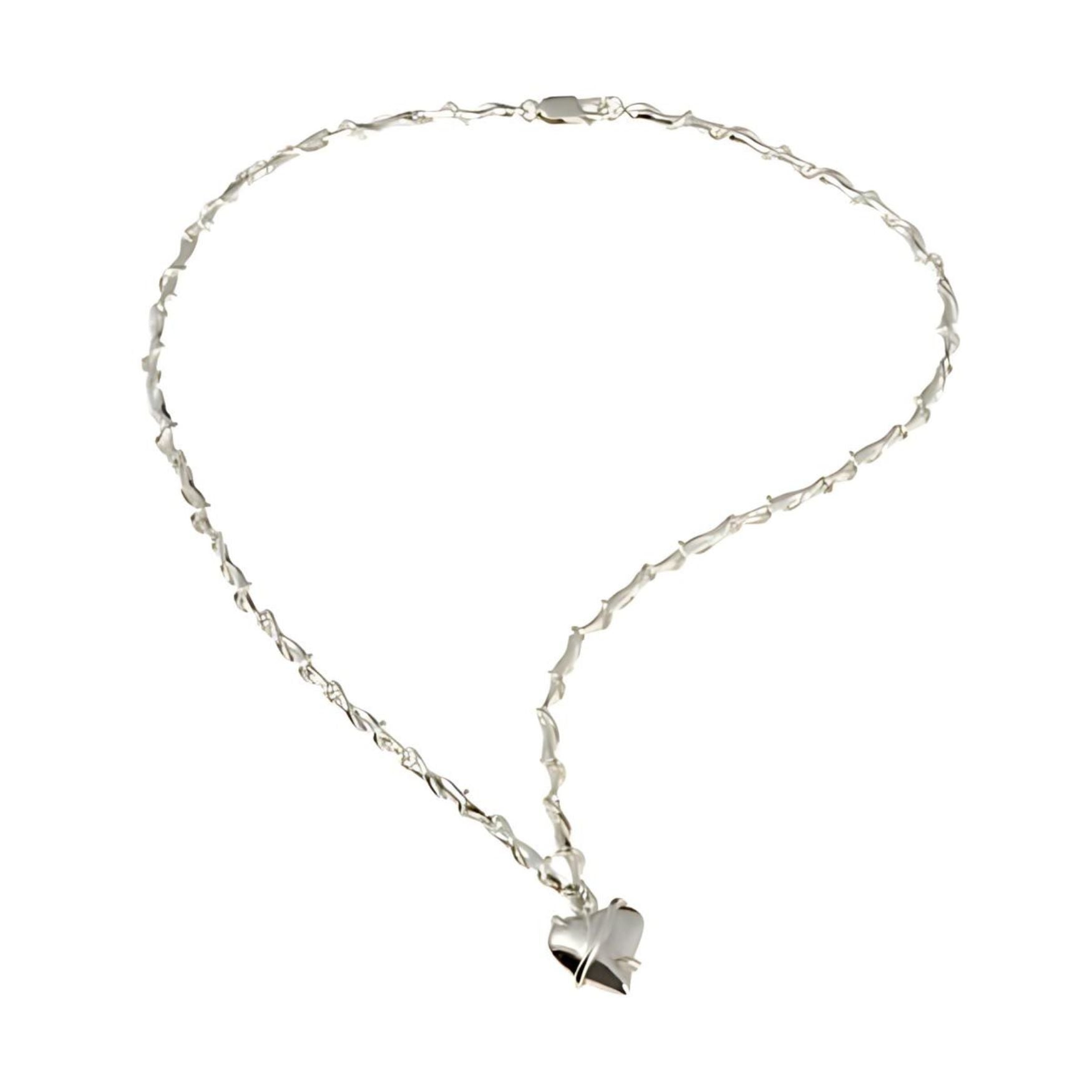 Entwine silver heart necklace