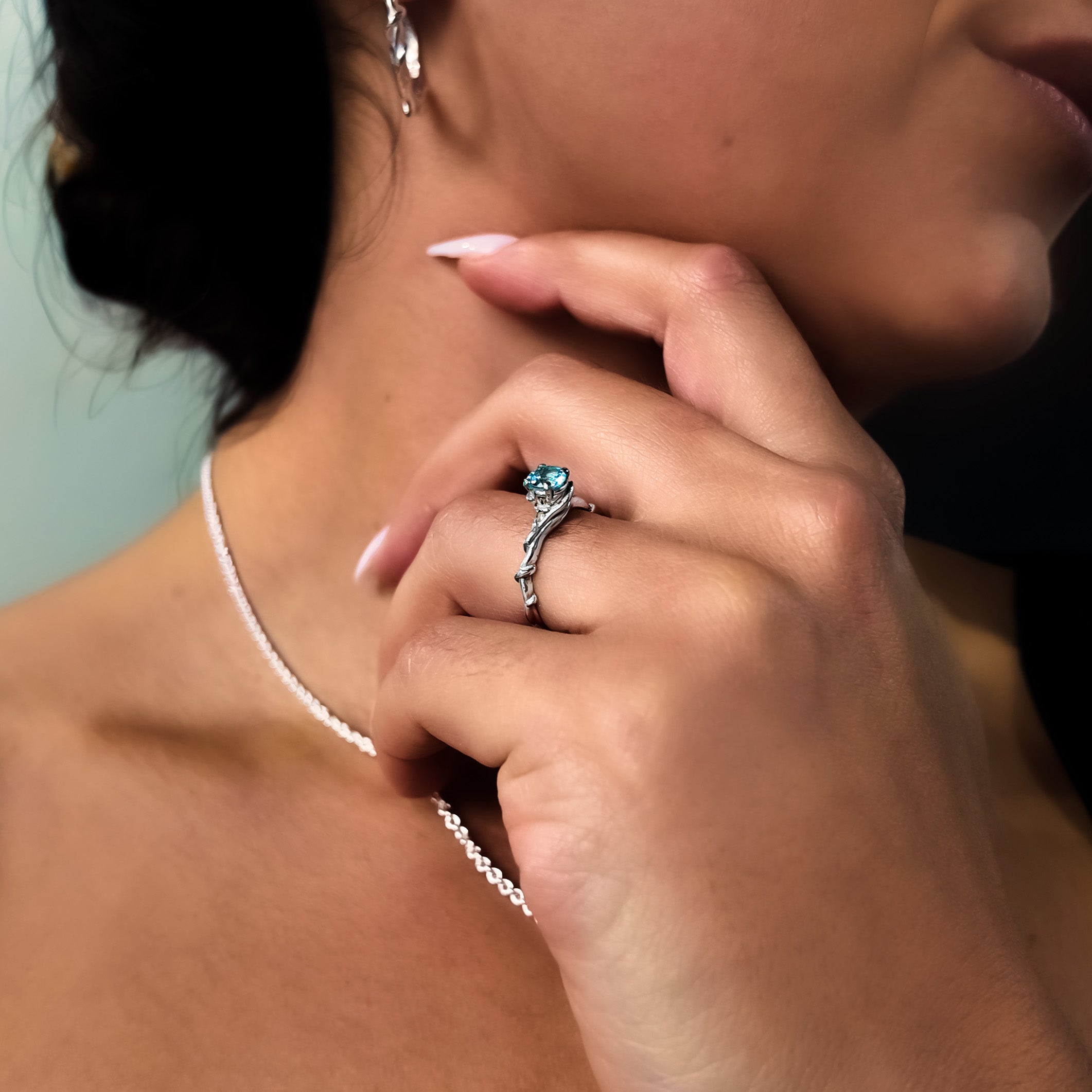 Entwine Silver Gemstone Ring