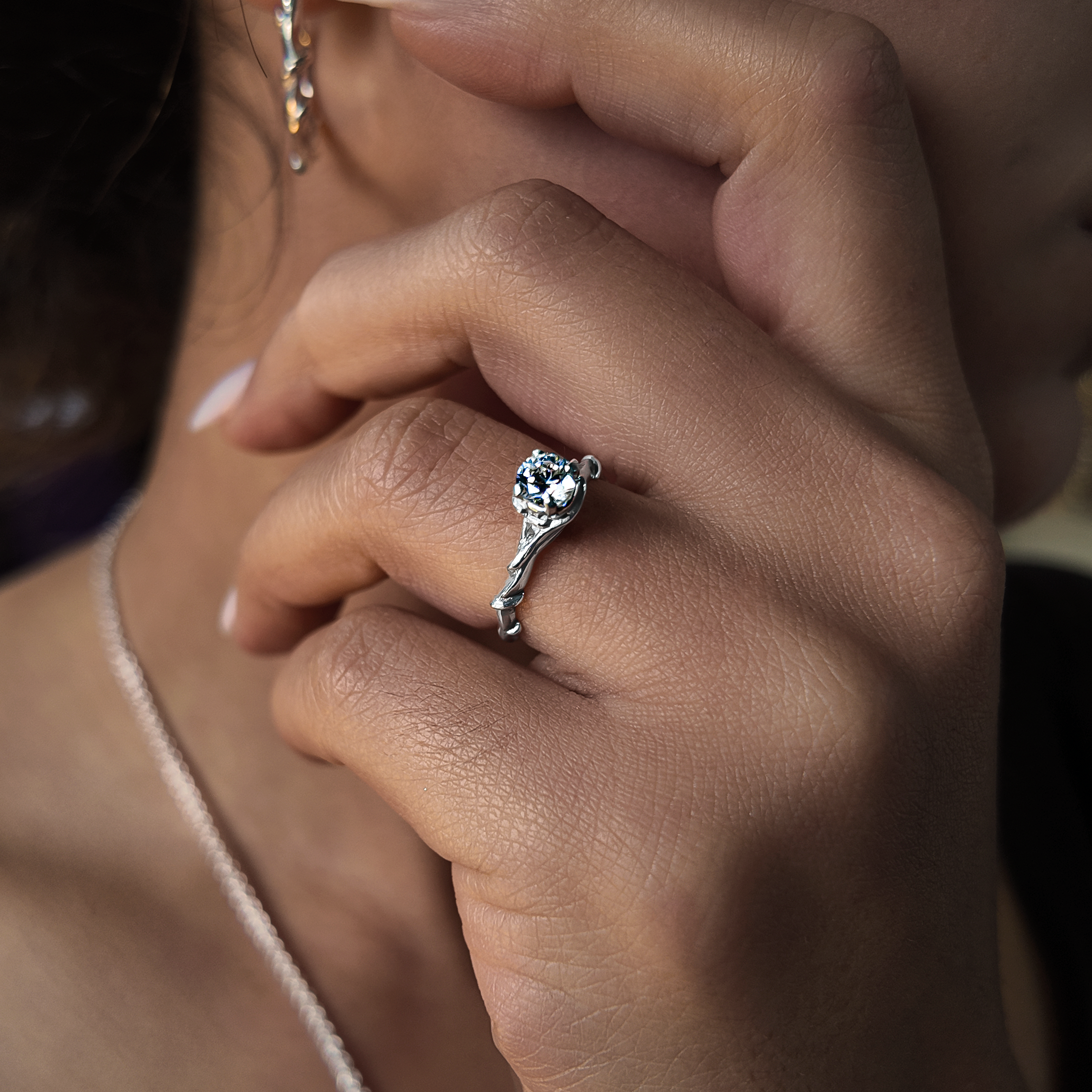 Entwine Silver Gemstone Ring