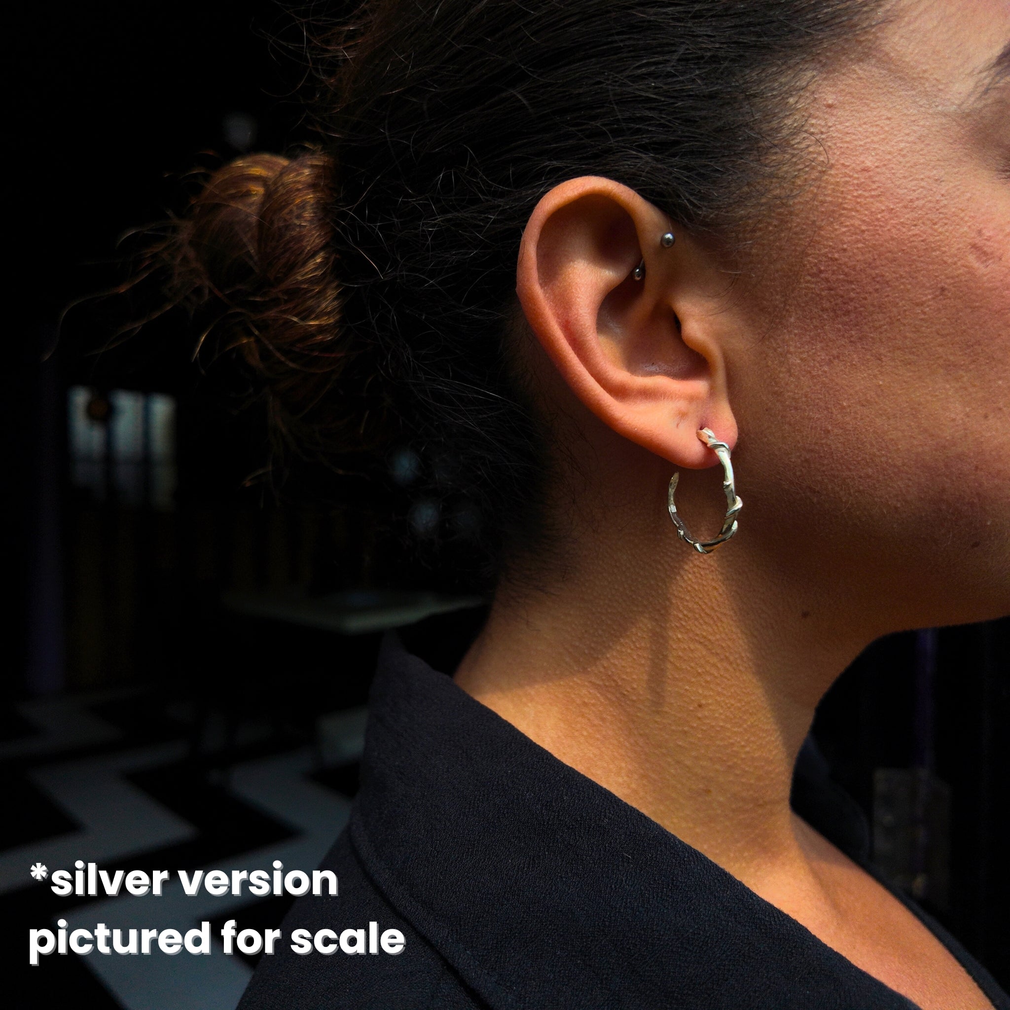 Entwine 9ct Gold Medium Hoops