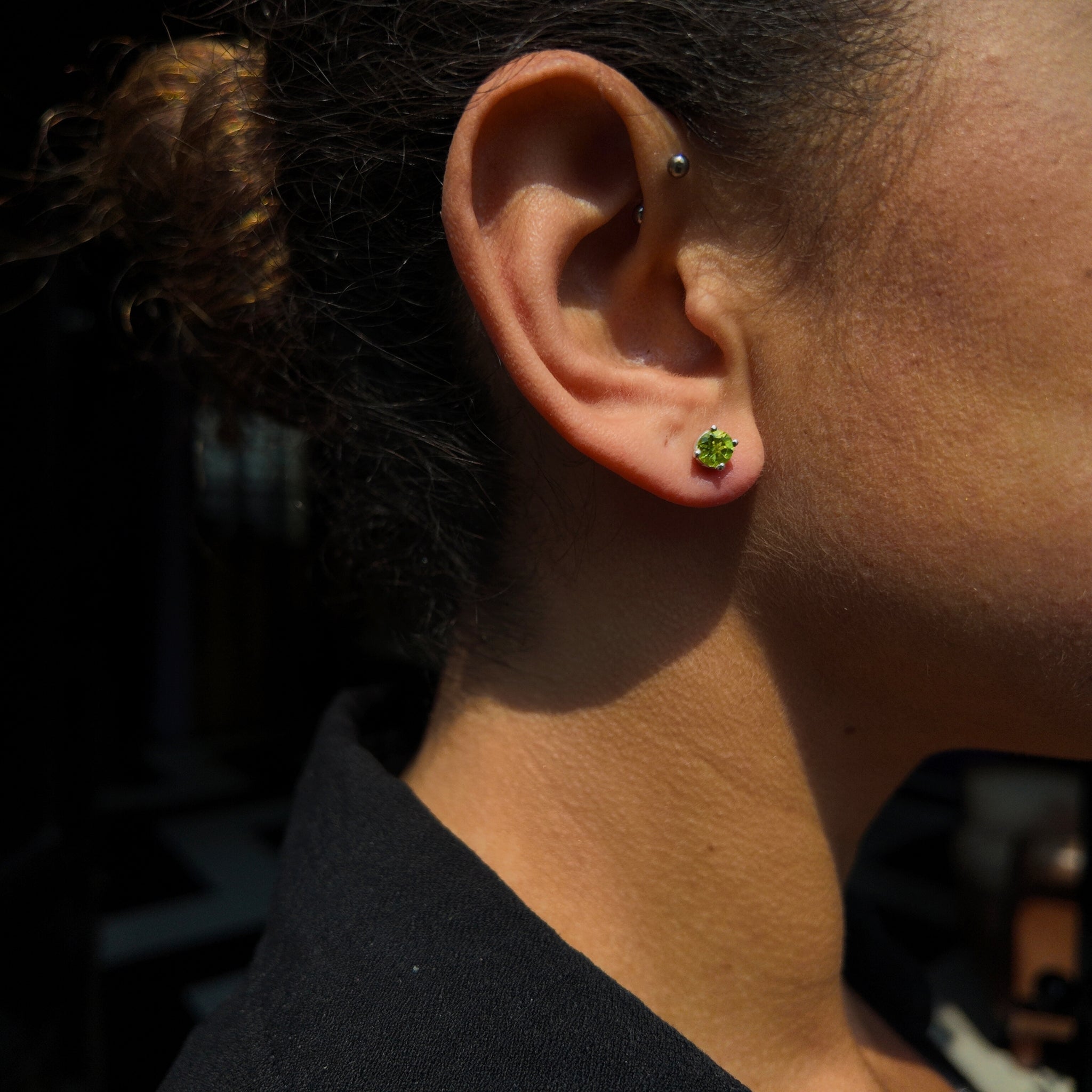 Entwine Silver Gemstone Stud Earrings