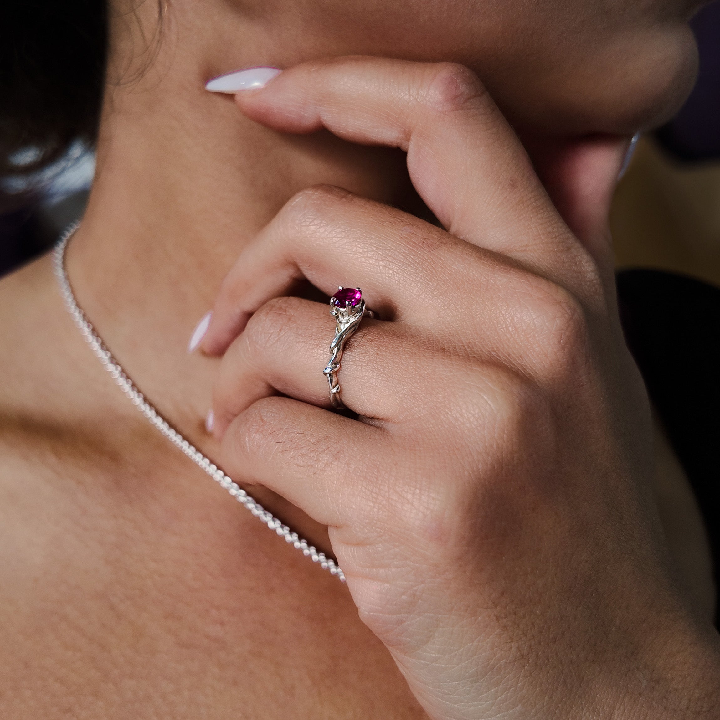 Entwine Silver Gemstone Ring