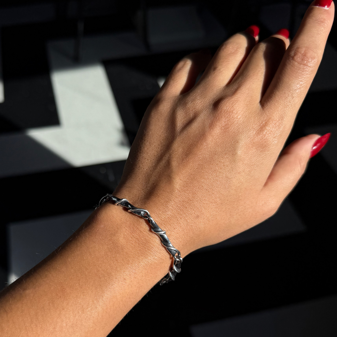 Entwine Silver Large Link Bracelet