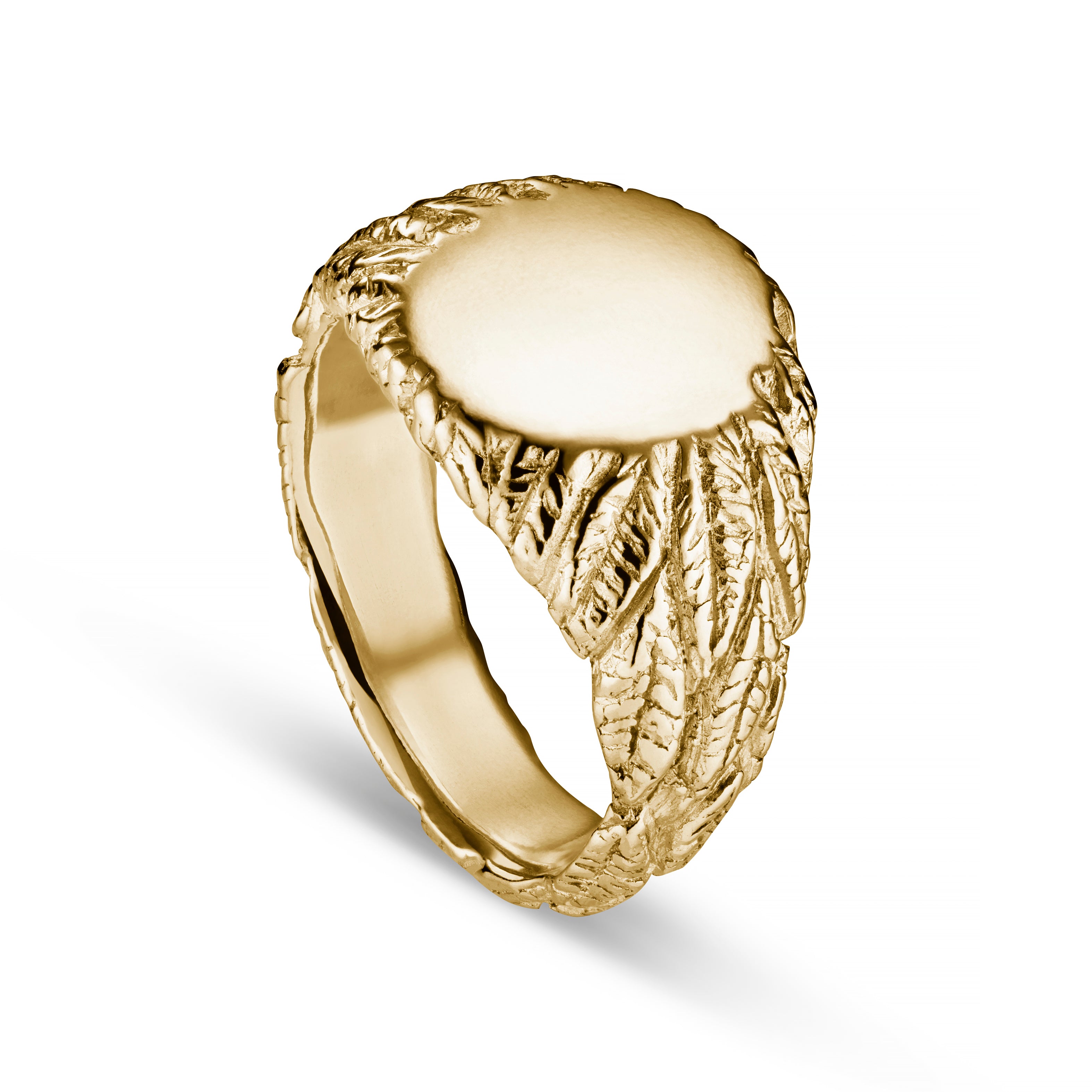Feather 9ct Gold Signet Ring
