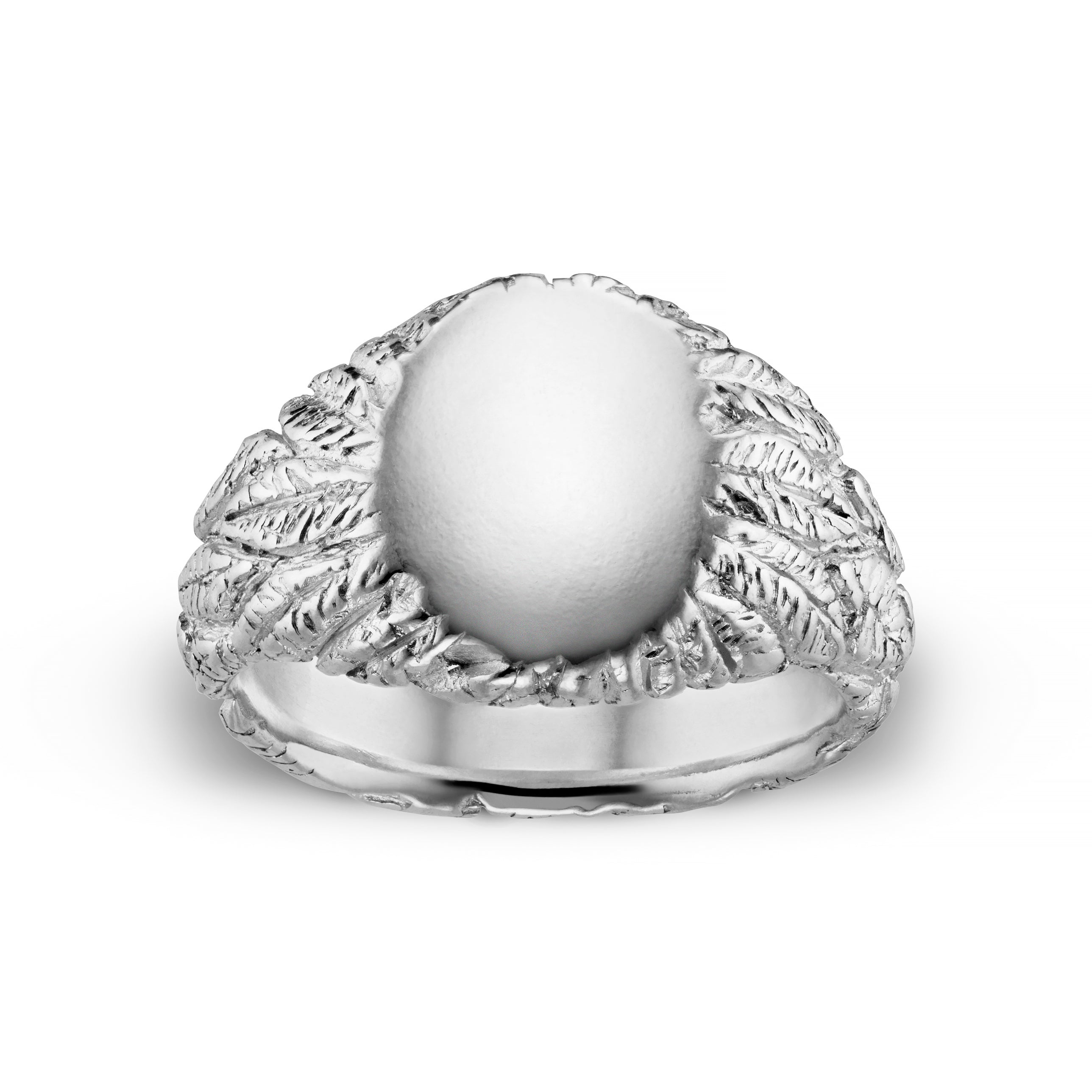 Feather Small Silver Signet Ring