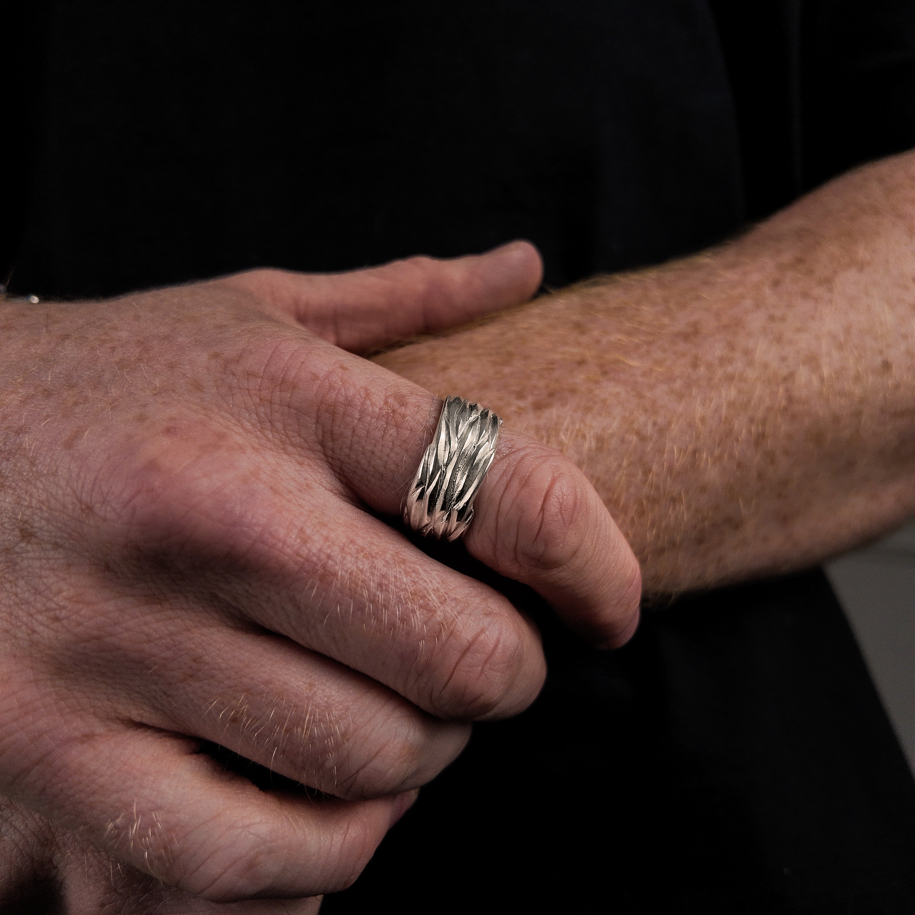 Forest Silver 10mm Ring