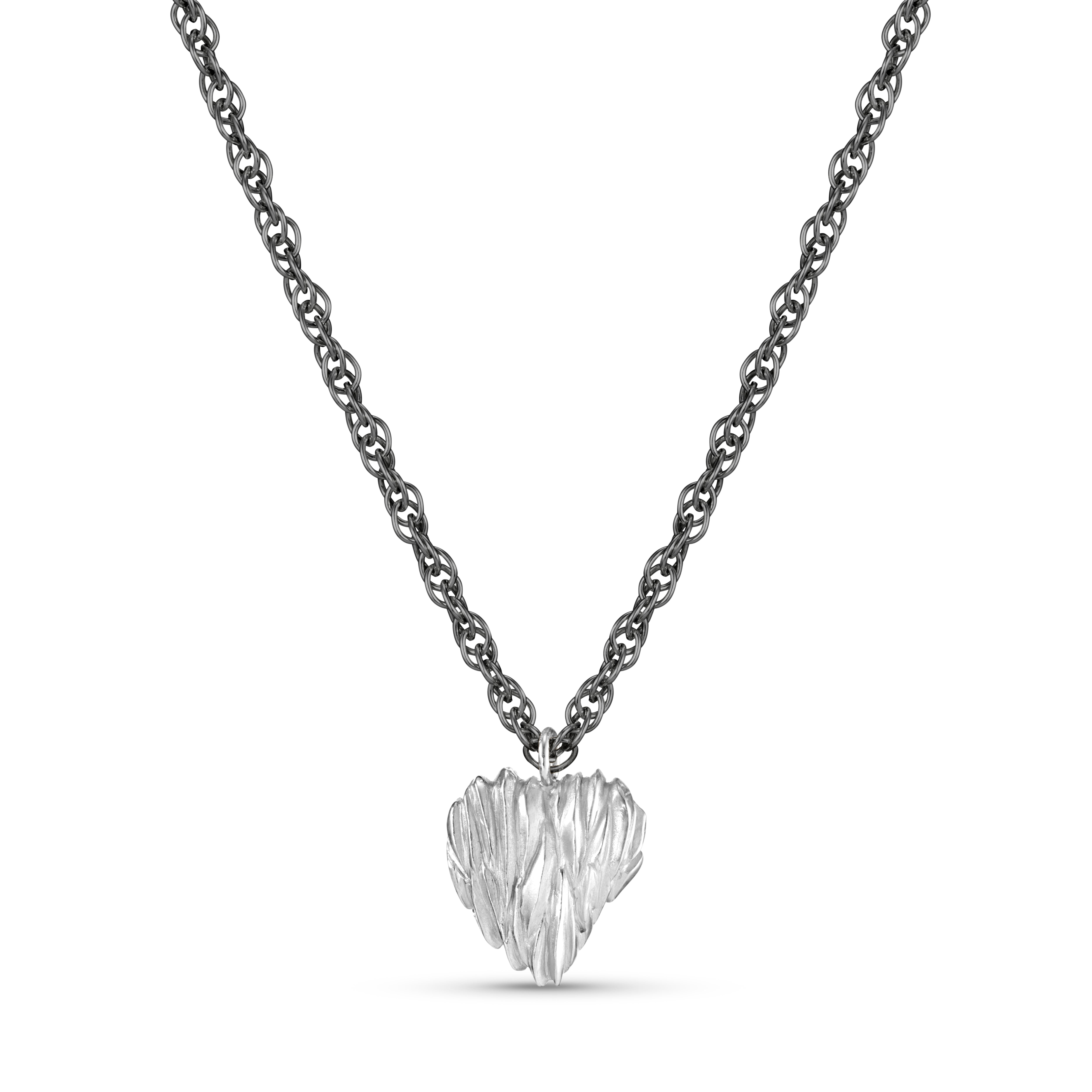 Forest Silver Heart Necklace