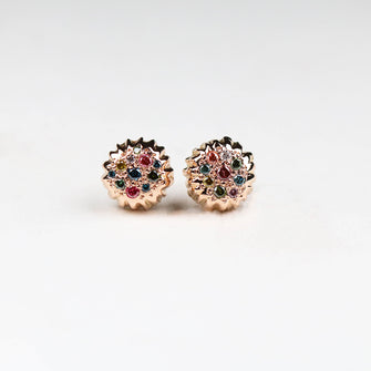 Forest Multi Coloured Diamond 18ct Rose Gold Earrings
