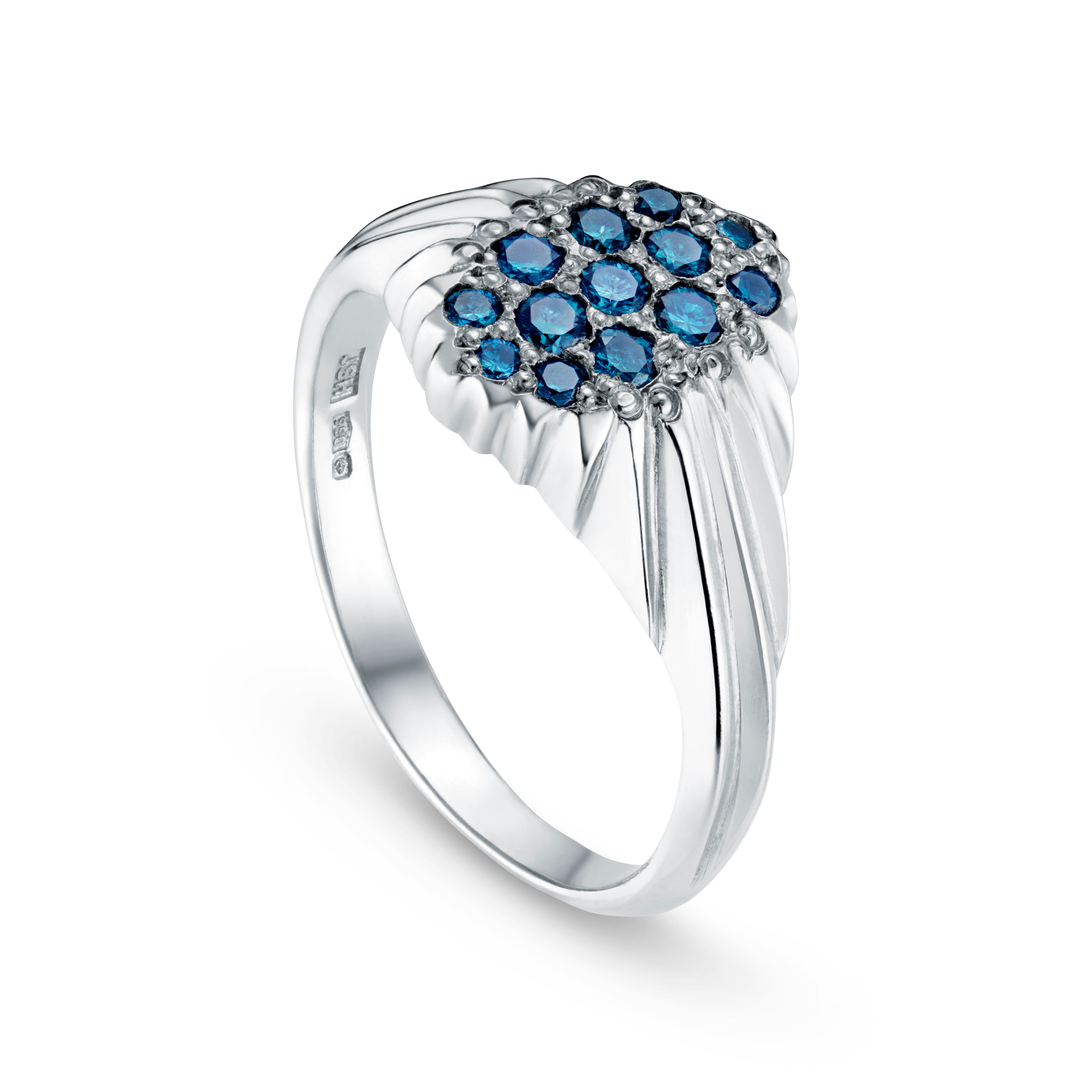 Forest Platinum Blue Diamond Ring
