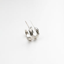 Forest Silver  Small Hoops
