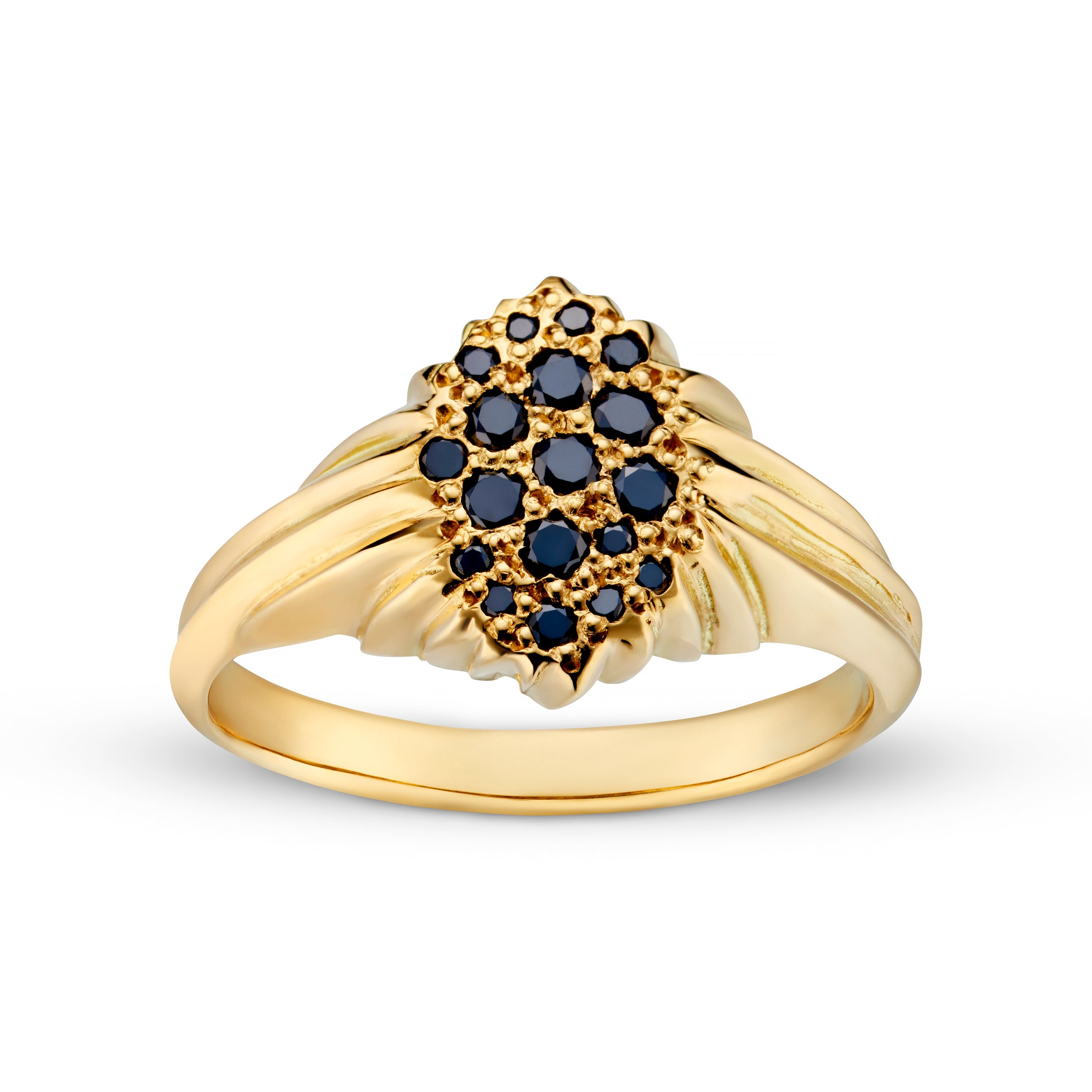 Forest 18ct Yellow Gold Black Diamond Ring