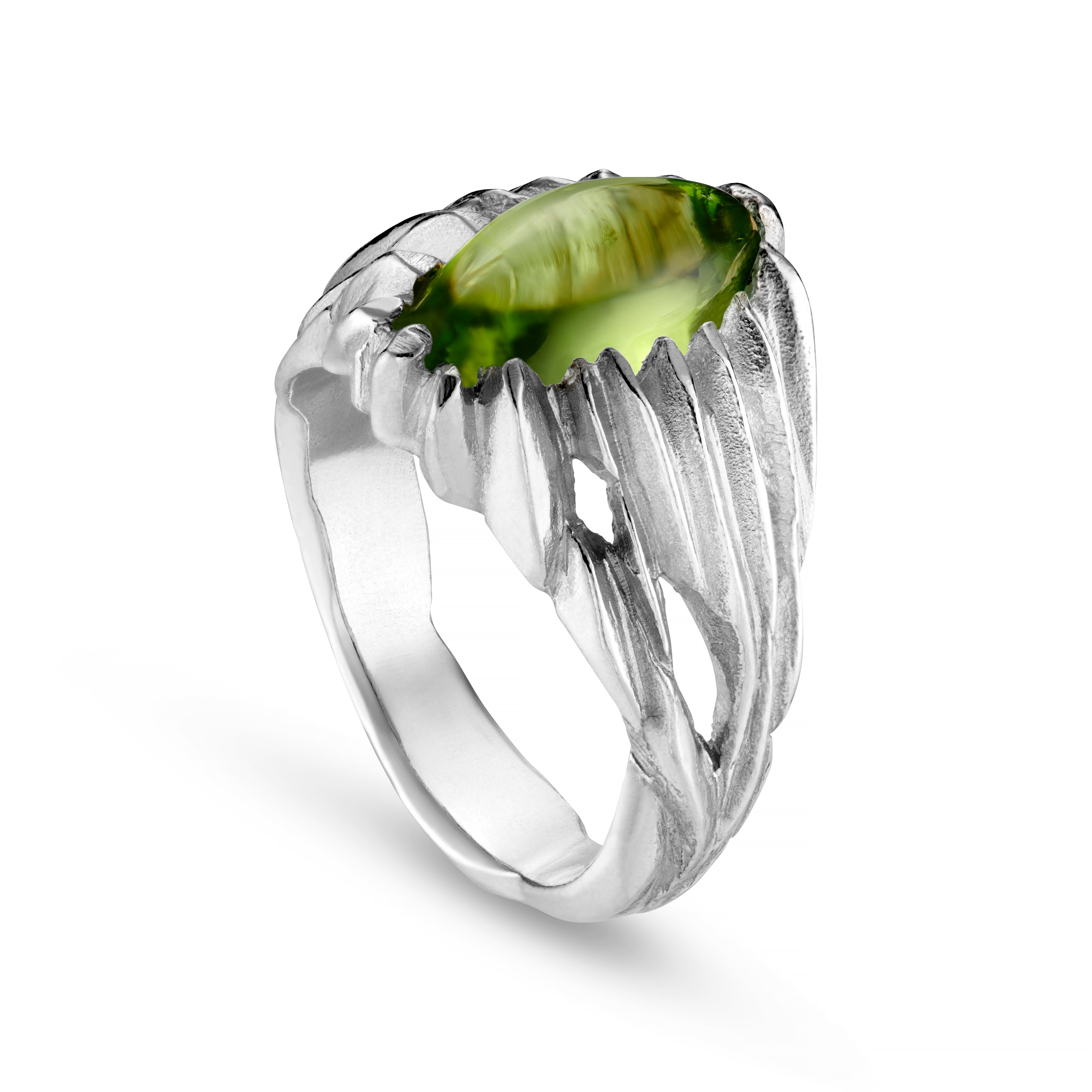 Forest Silver Marquise Gemstome Ring