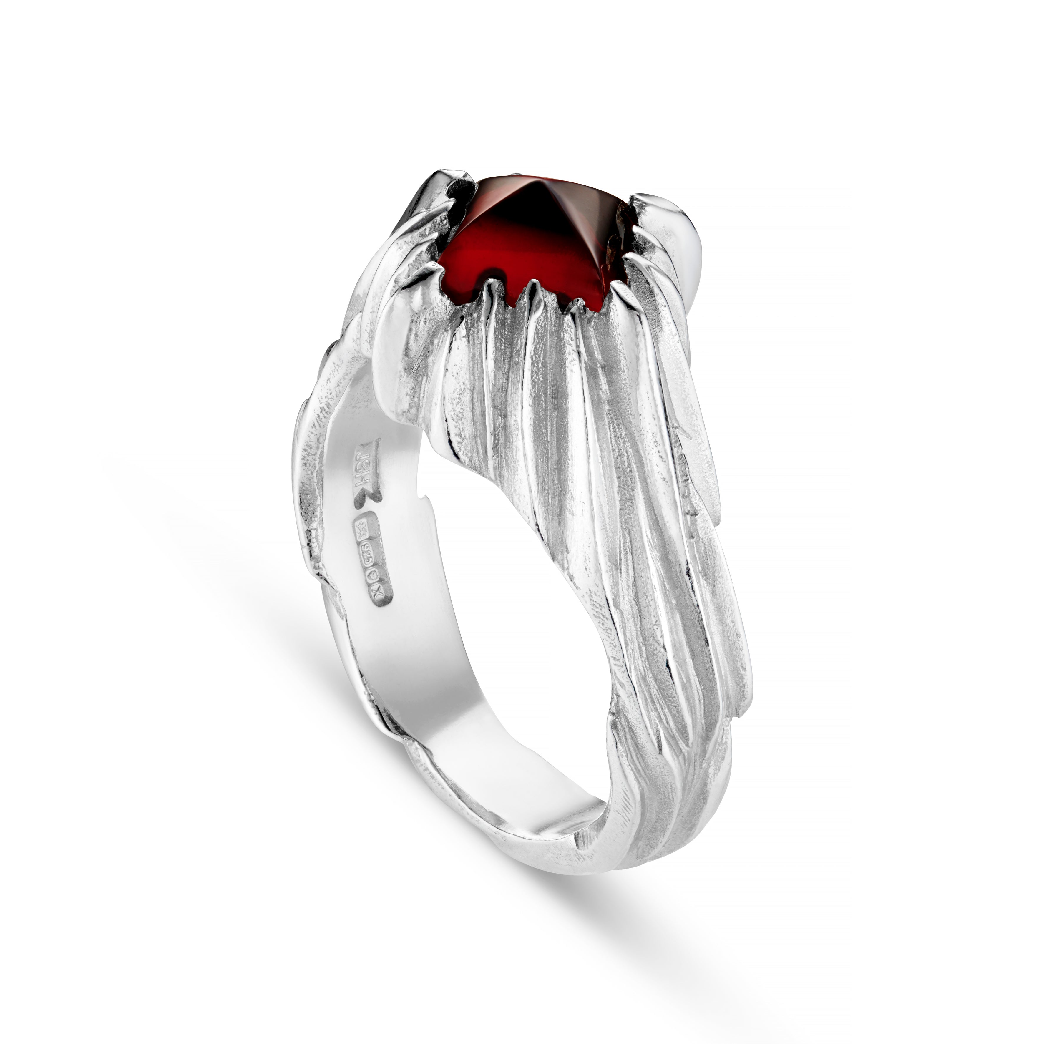 Forest Silver Square Gemstone Ring