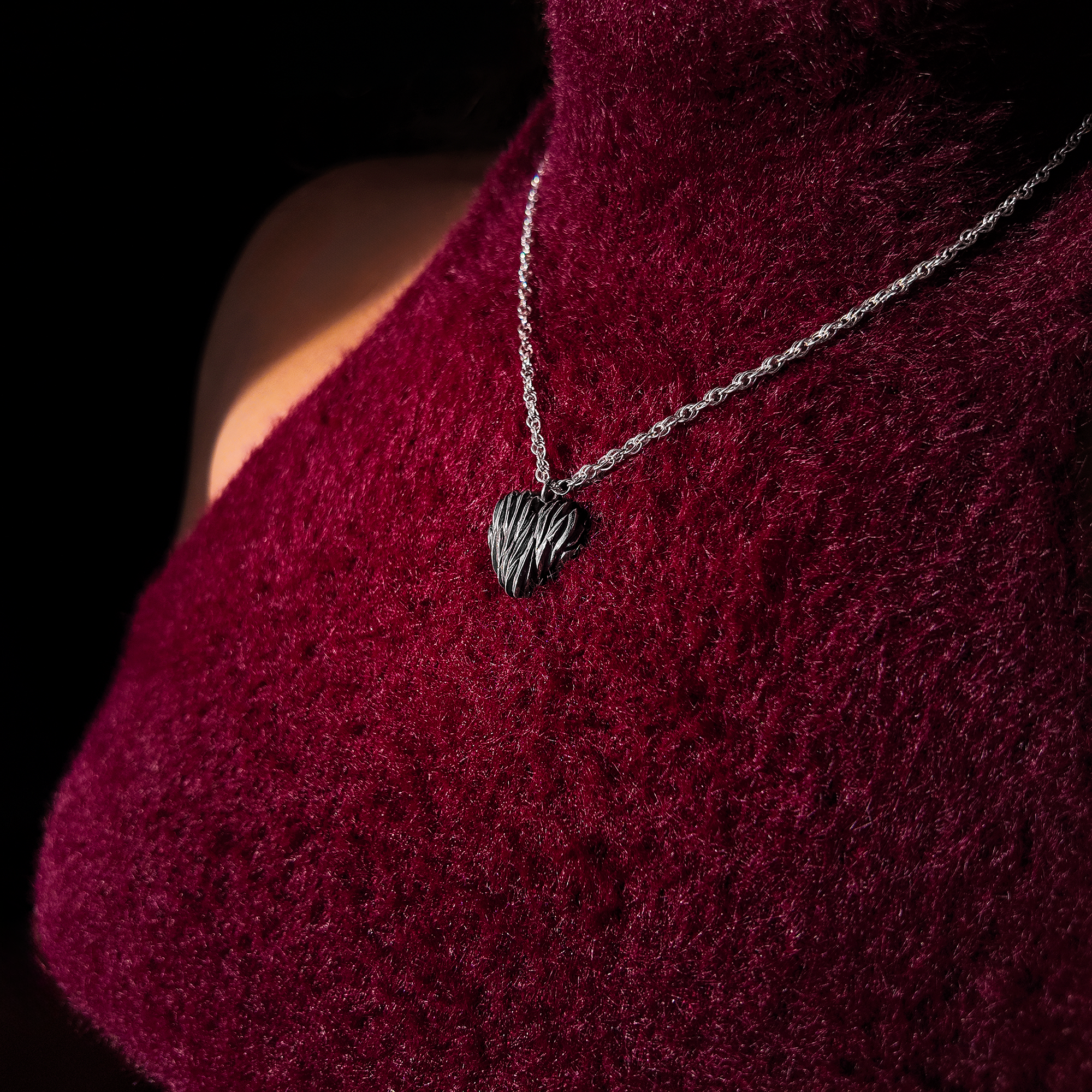 Forest Silver Heart Necklace