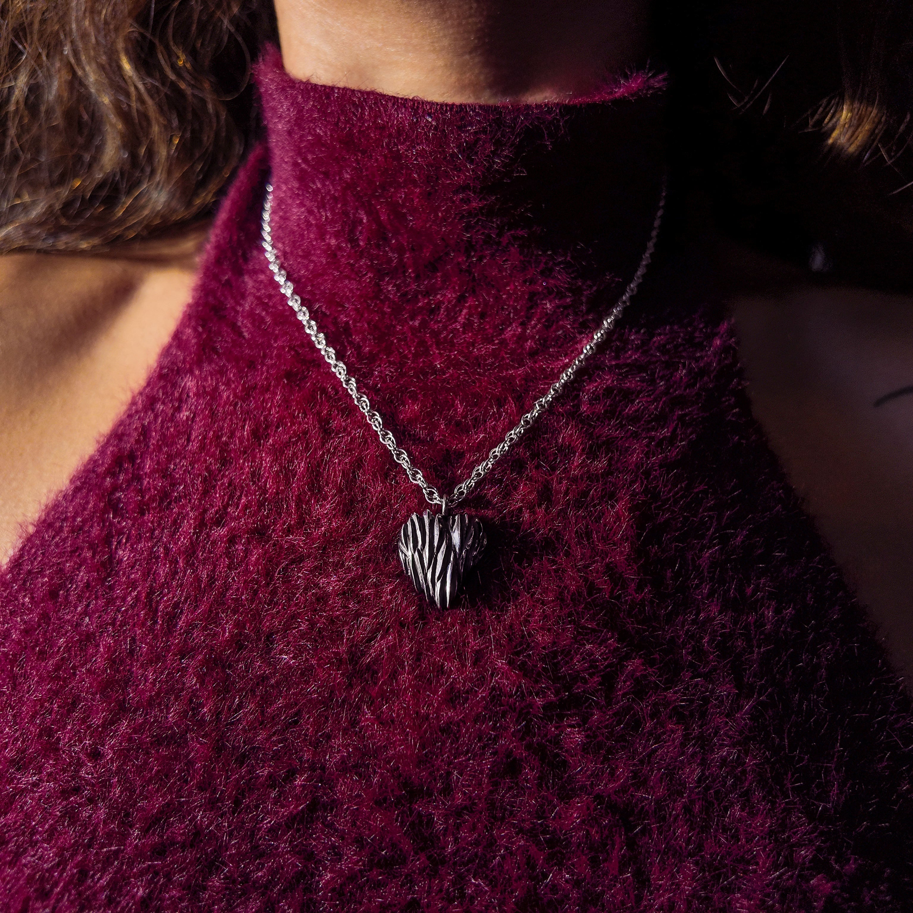 Forest Silver Heart Necklace