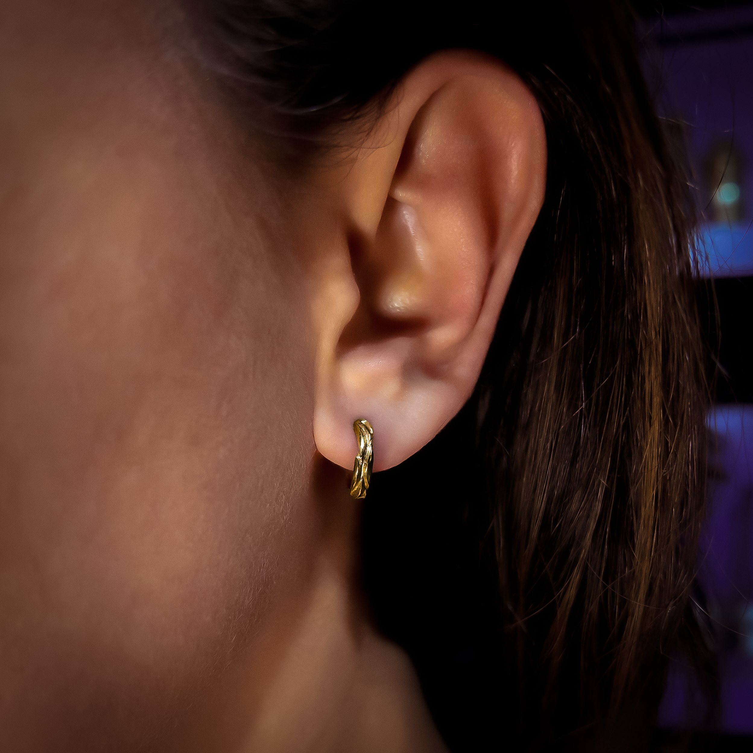 Forest 9ct Gold Small Hoops