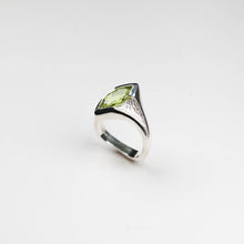 Libertine Silver Ring With Marquise Peridot