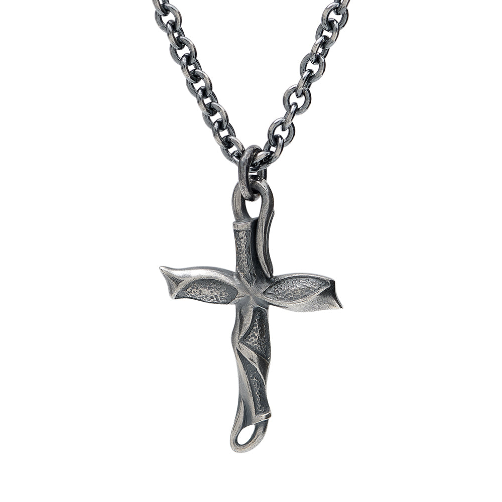 Libertine Large Silver Cross Necklace