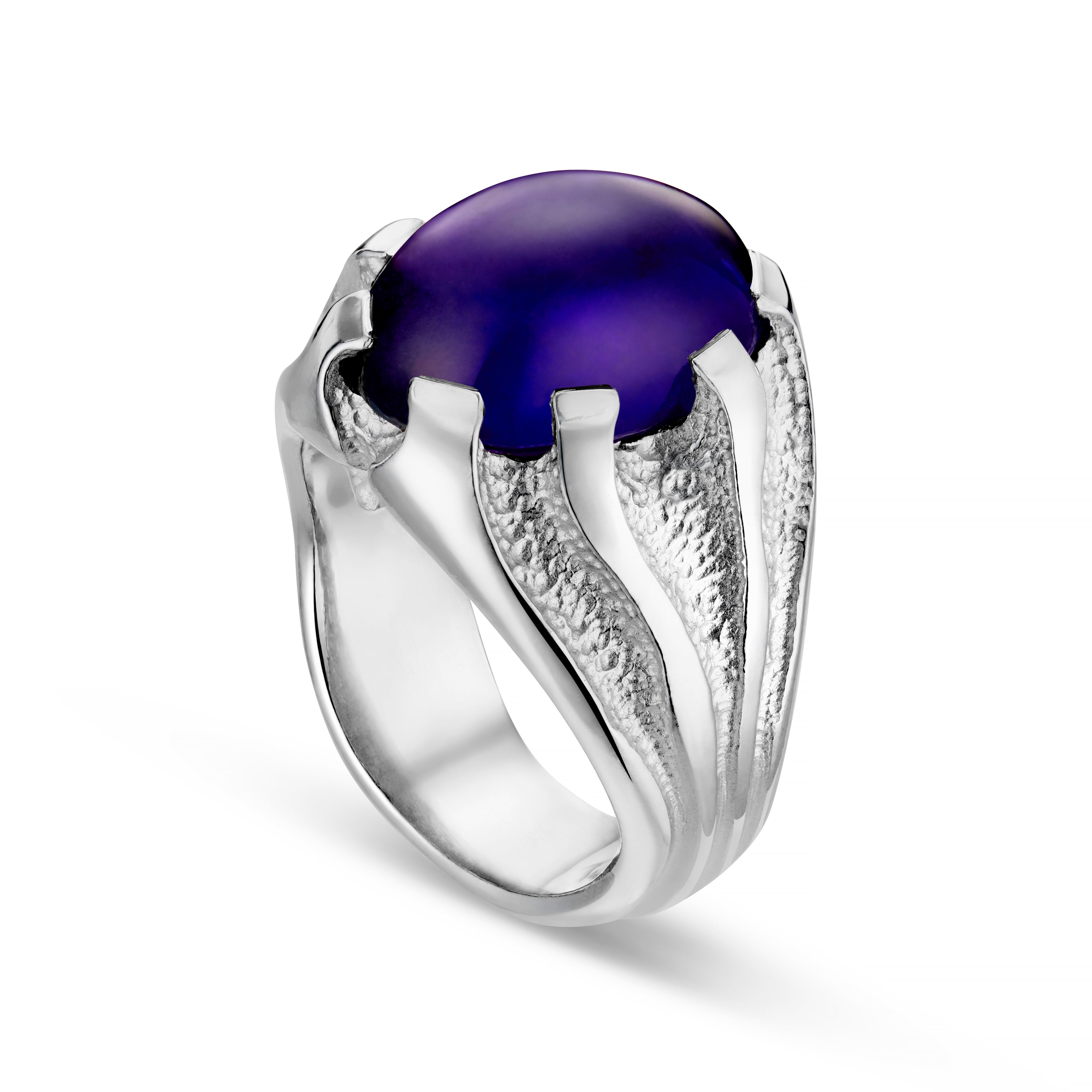 Libertine Silver Heavy Gemstone Set Ring