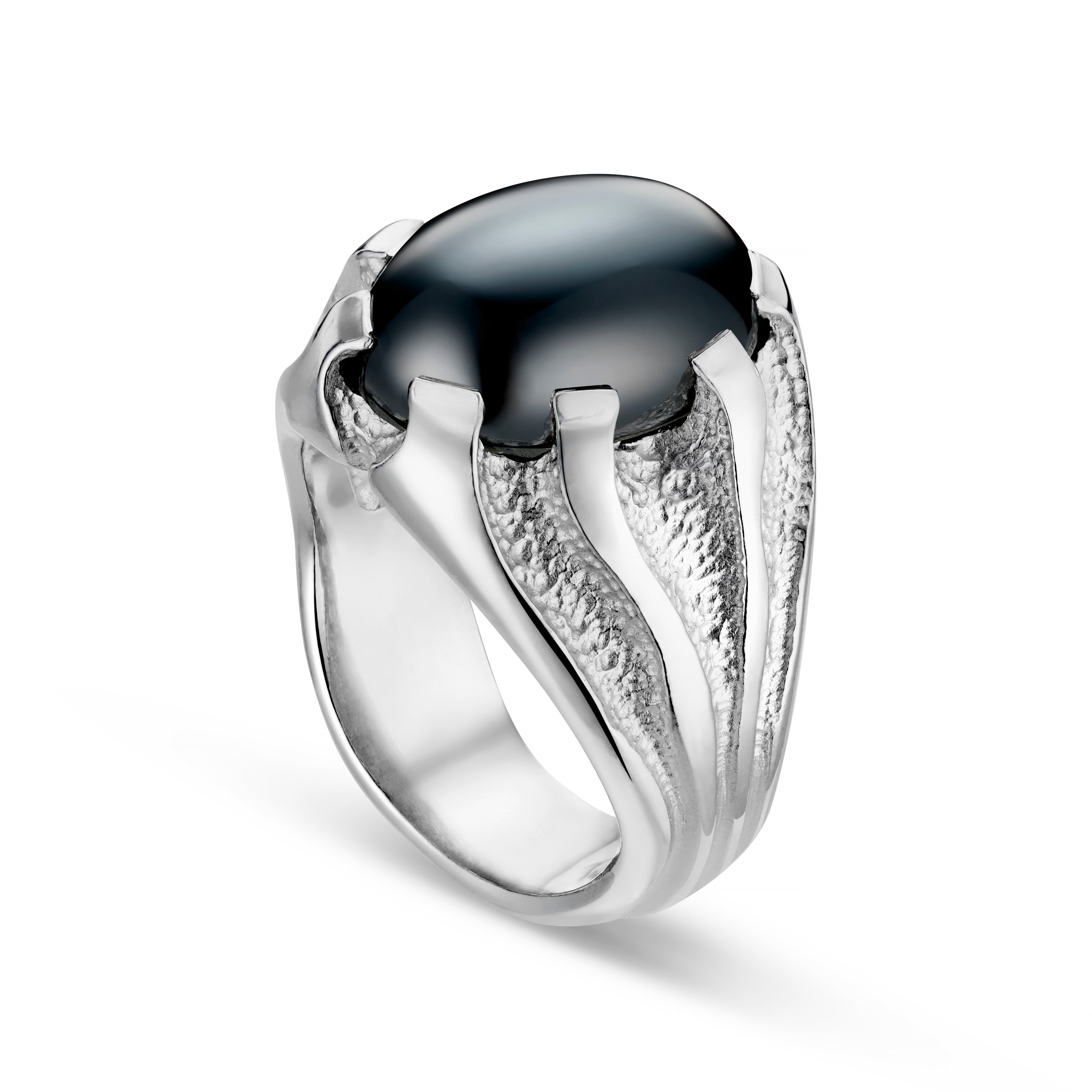 Libertine Silver Heavy Gemstone Set Ring