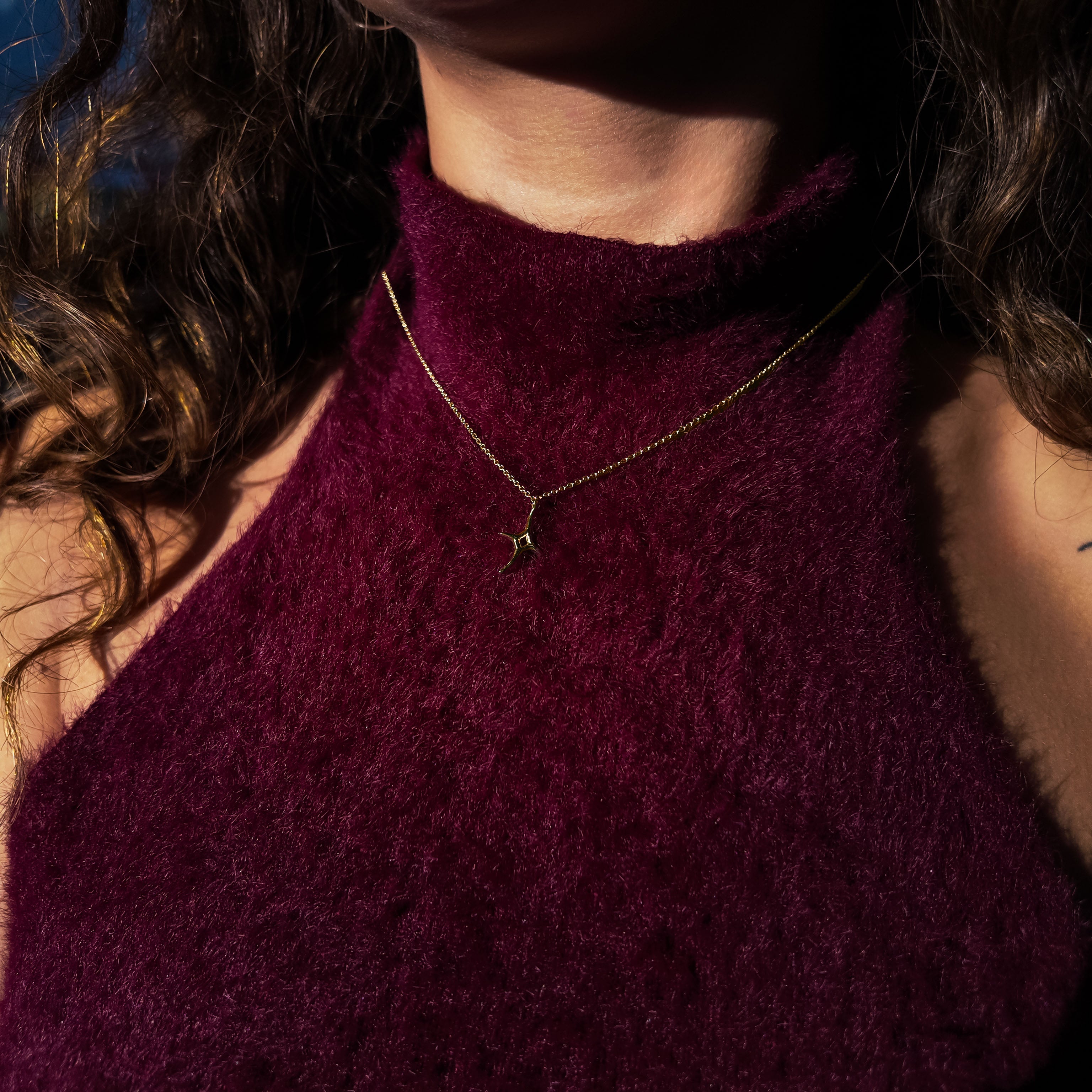 Little Things 9ct Gold Logo Cross Necklace