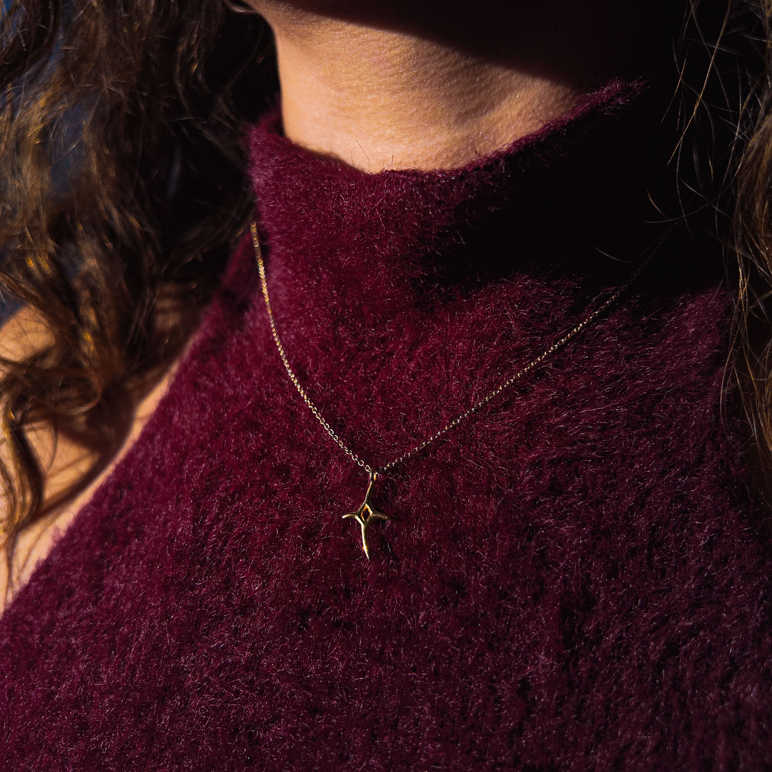 Little Things 9ct Gold Logo Cross Necklace